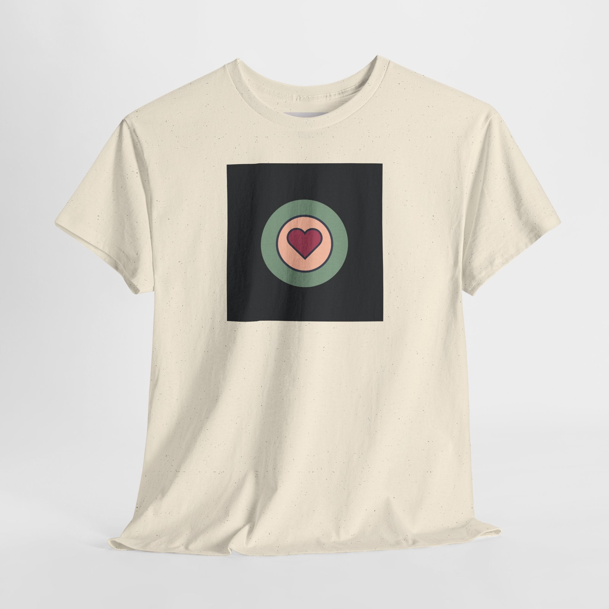 Retro Target Heart T‑Shirt — Minimalist Love Graphic Tee