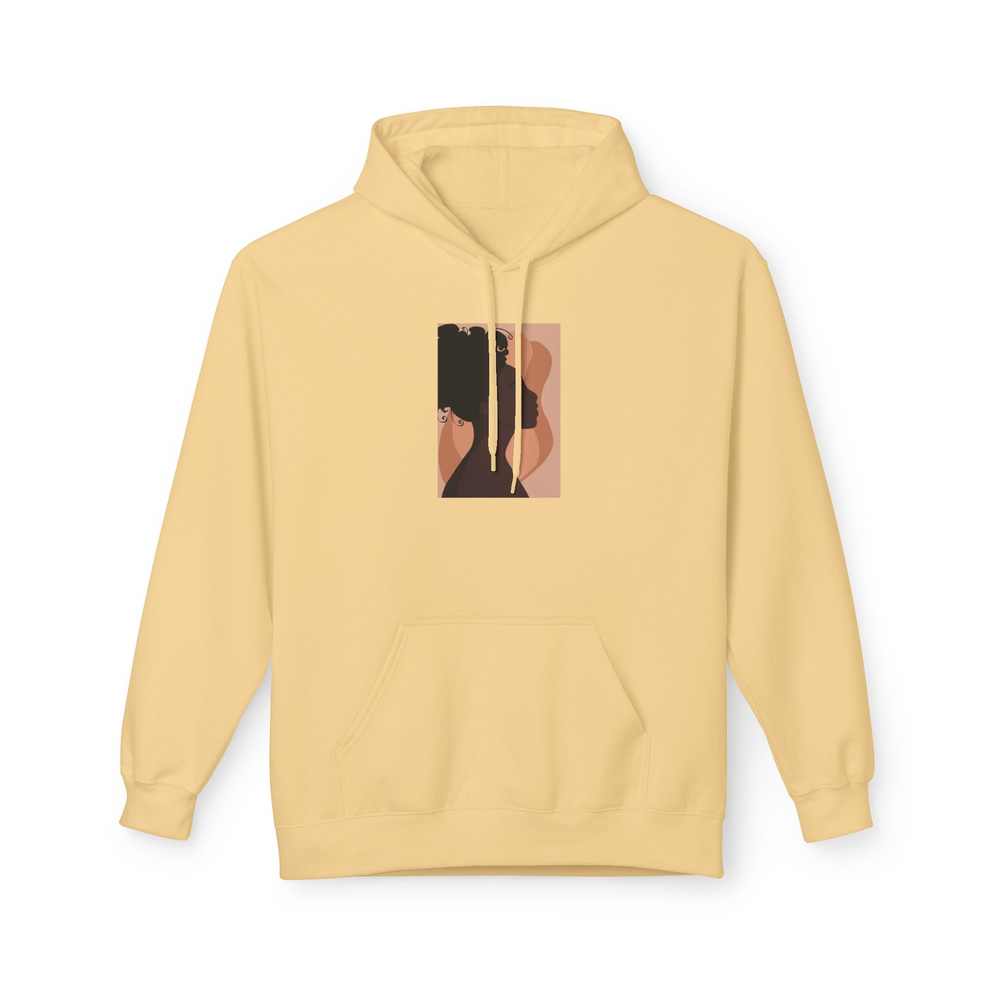 Minimalist Abstract Portrait Hoodie — Afrocentric Silhouette Graphic