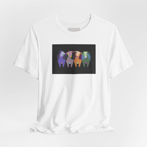 Colorful Buffalo Herd Tee — Geometric Bison Art T-Shirt