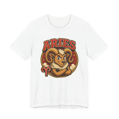 Aries Zodiac T-Shirt — Cartoon Ram Astrology Tee
