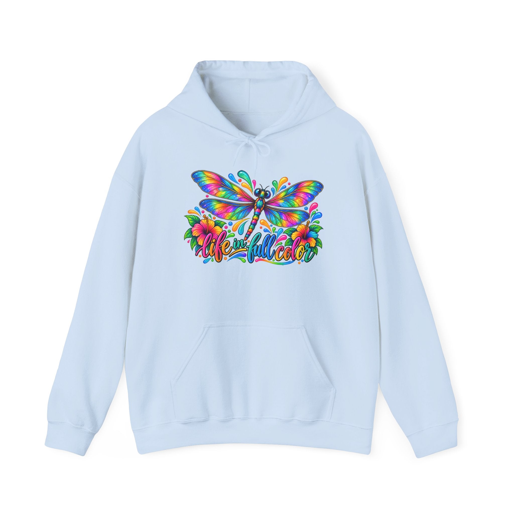 Hoodie — Colorful Rainbow Dragonfly "Colorful" Graphic Pullover