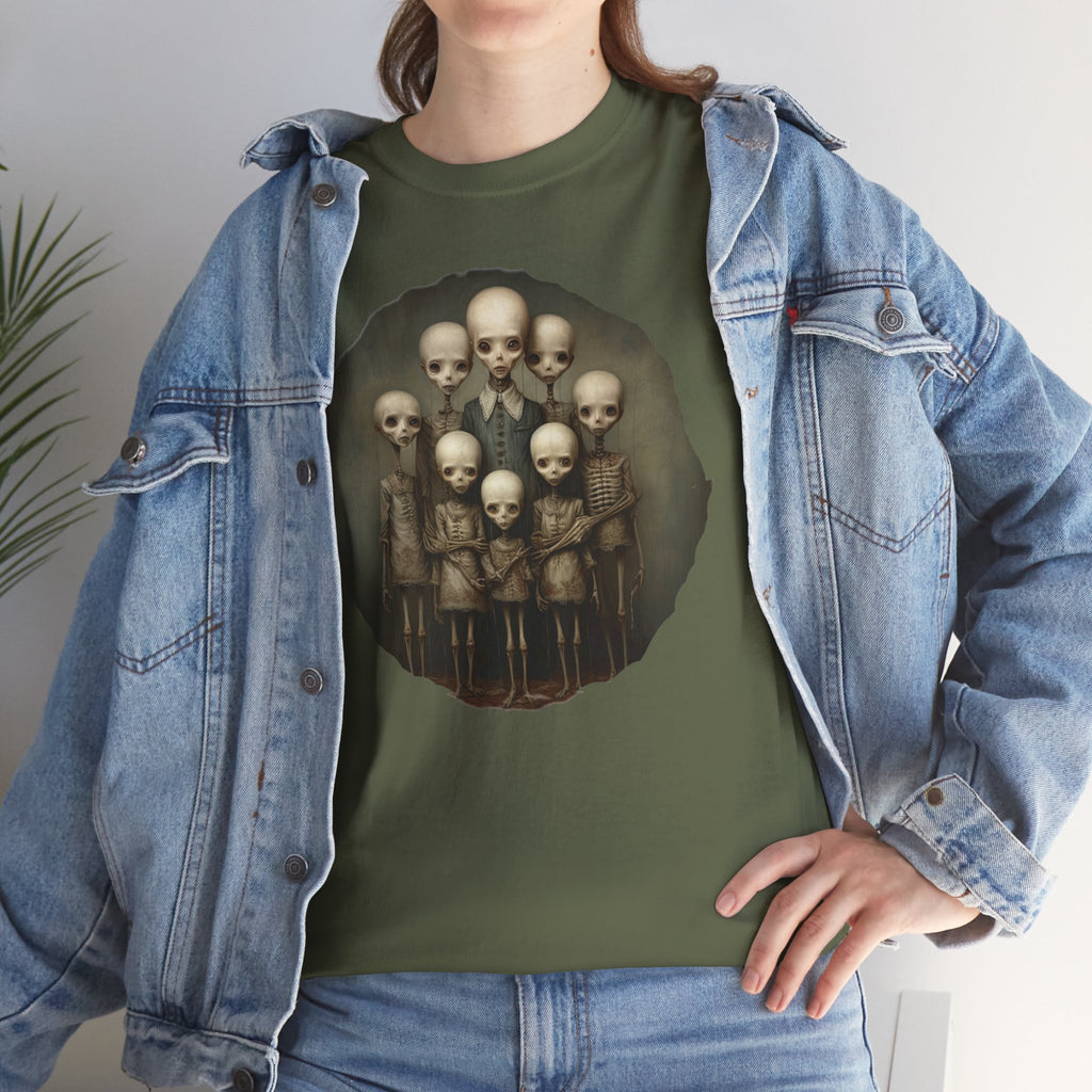 Skull Family Portrait Tee — Gothic Skeleton Crew Graphic T-Shirt