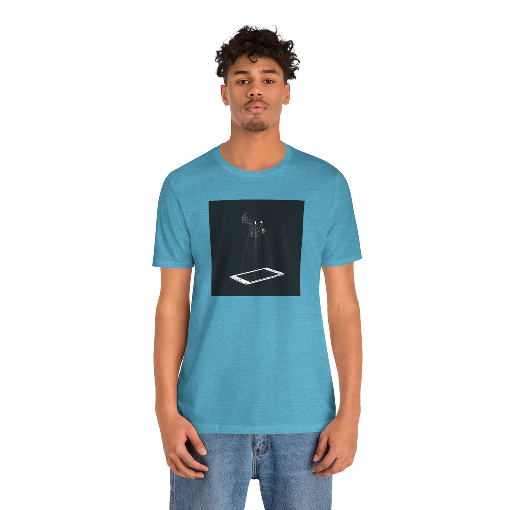 T-Shirt — Minimalist Phone Abduction Illustration Tee