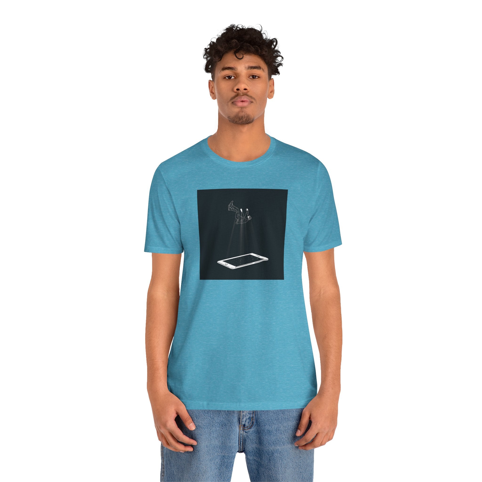 T-Shirt — Minimalist Phone Abduction Illustration Tee