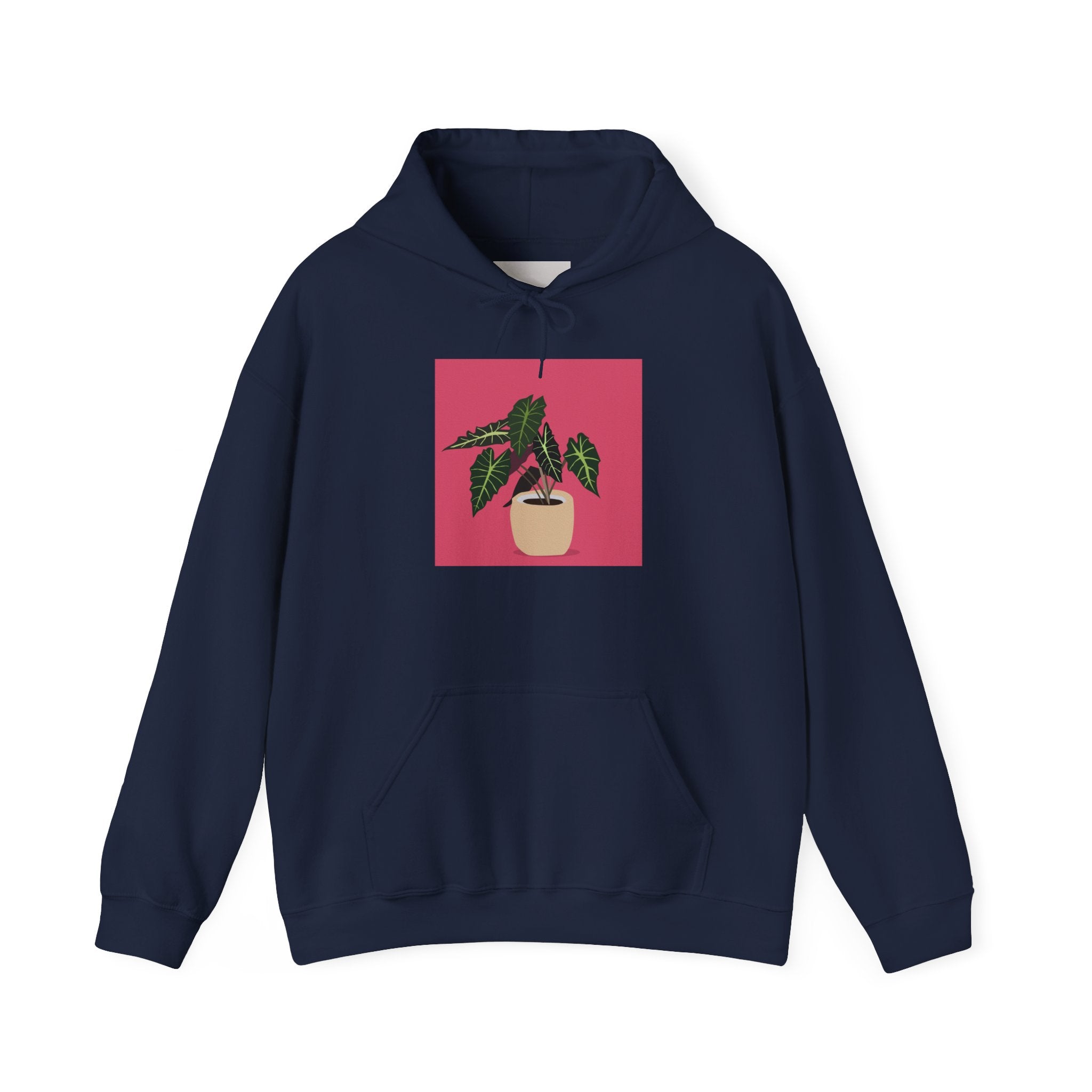 Potted Plant Hoodie – Pink Square Calathea Graphic Sweatshirt