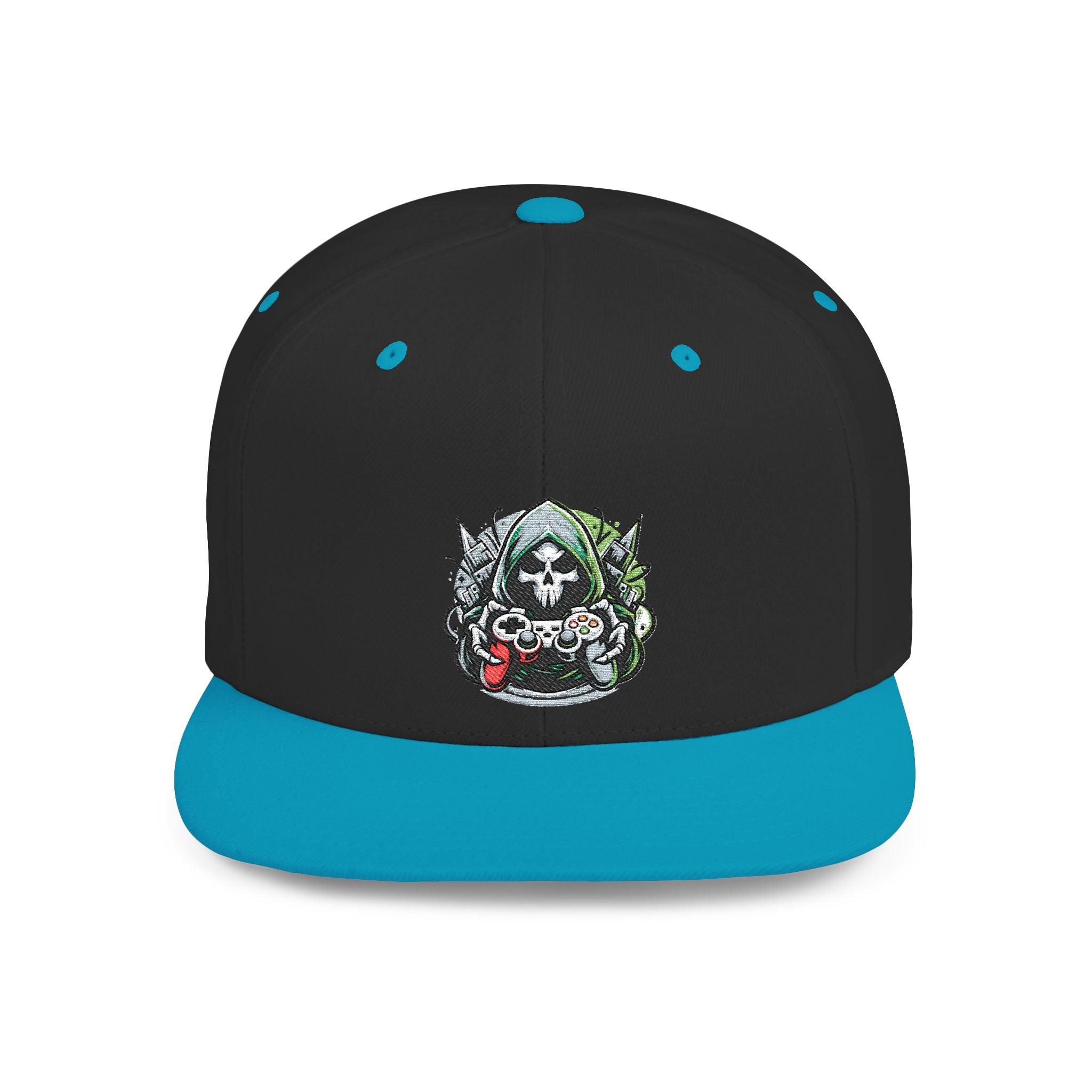 Embroidered Grim Reaper Gamer Snapback Hat