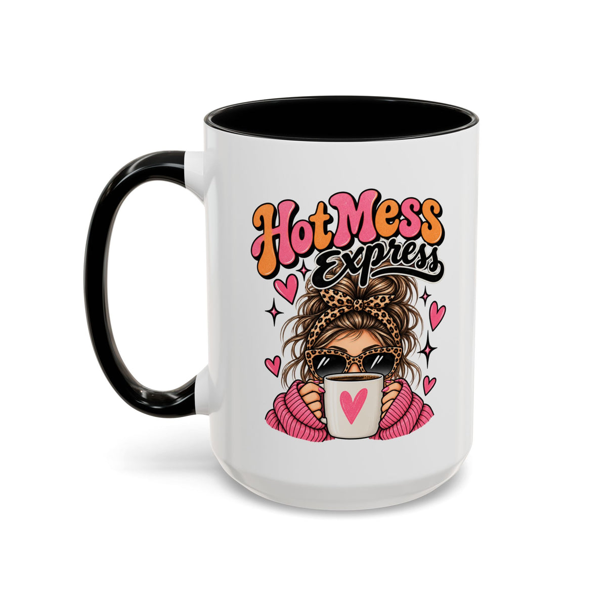 Hot Mess Express Coffee Mug — Funny Retro Girl Coffee Cup (11/15oz)