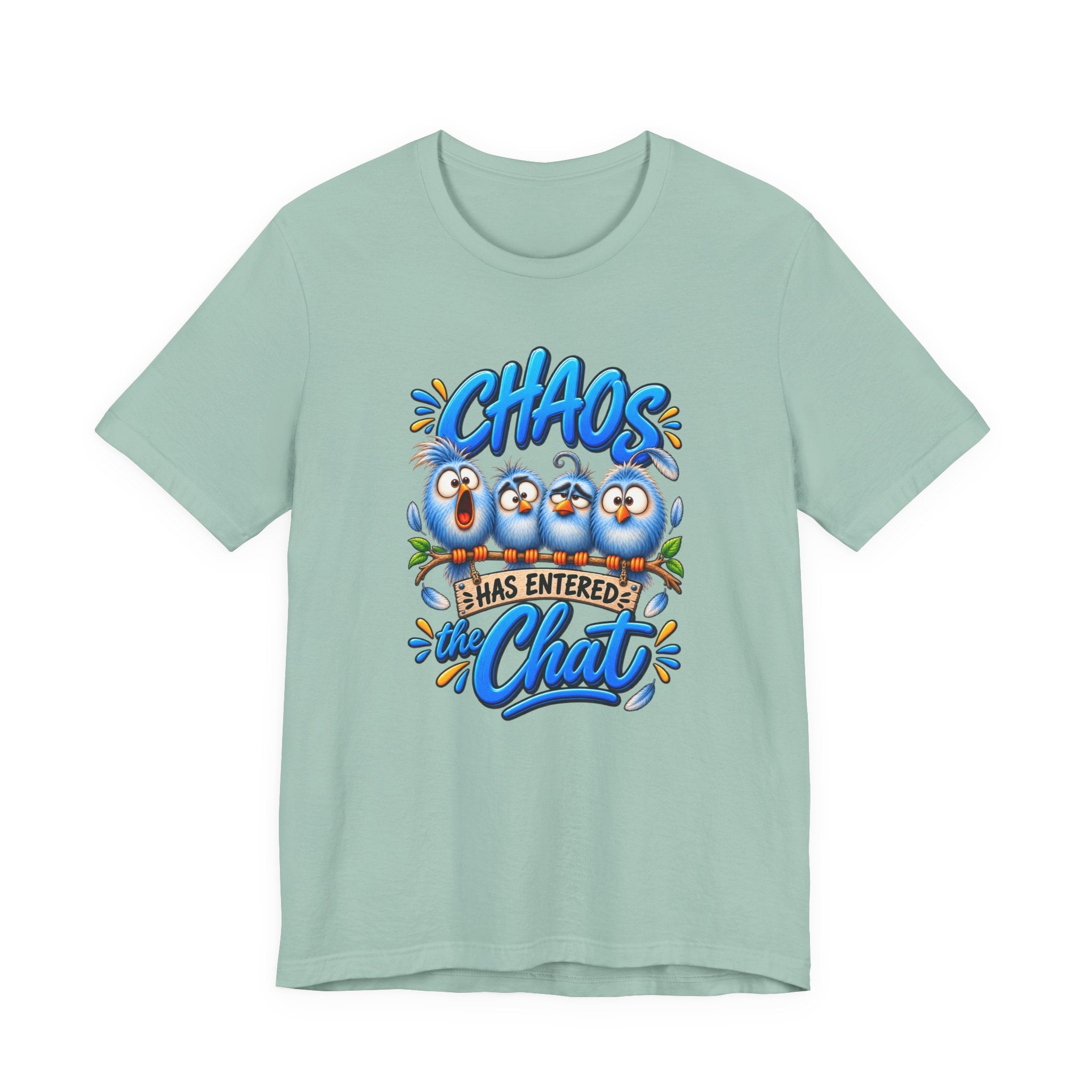 Chaos Has Entered the Chat T-Shirt — Cute Cartoon Penguins Graphic Tee
