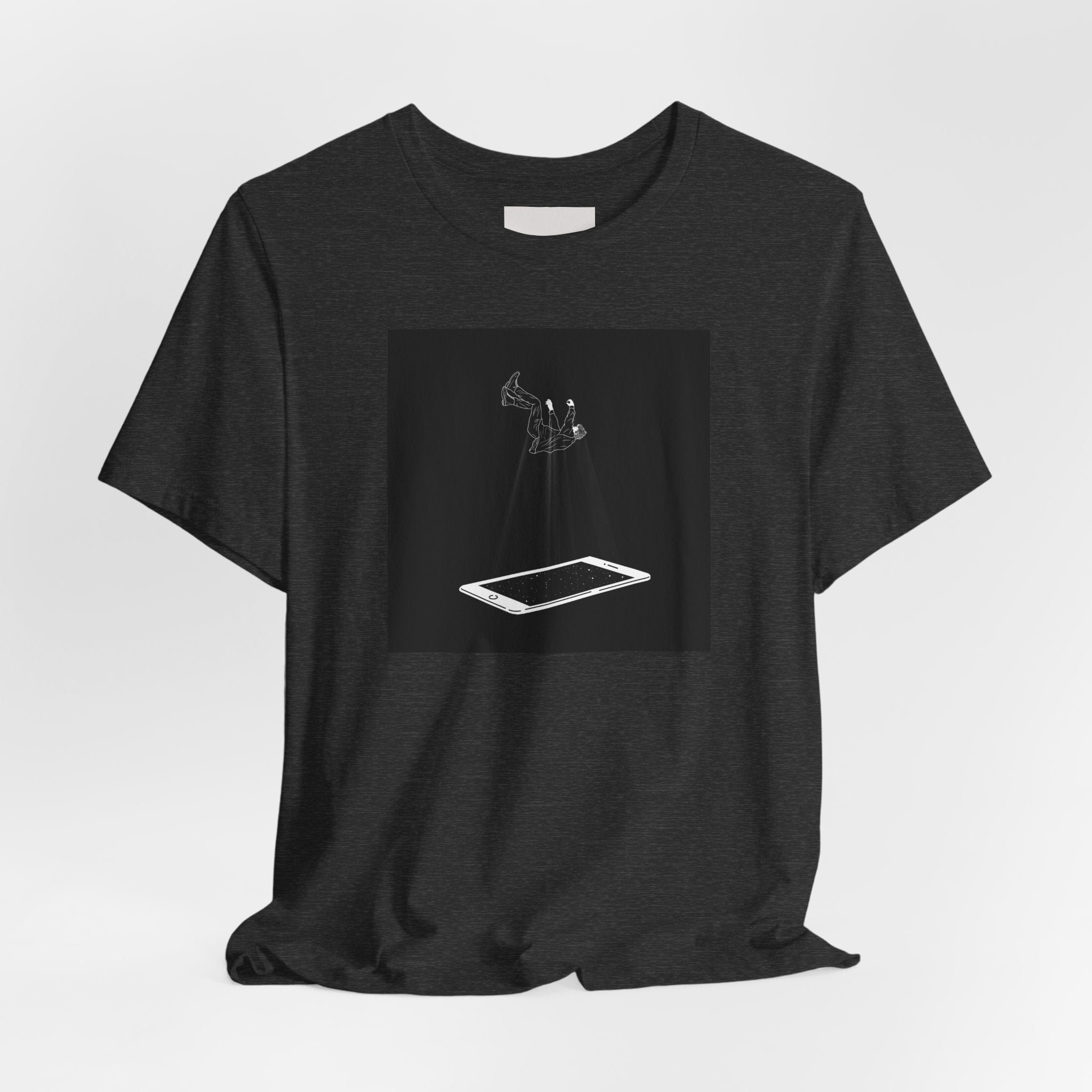 T-Shirt — Minimalist Phone Abduction Illustration Tee