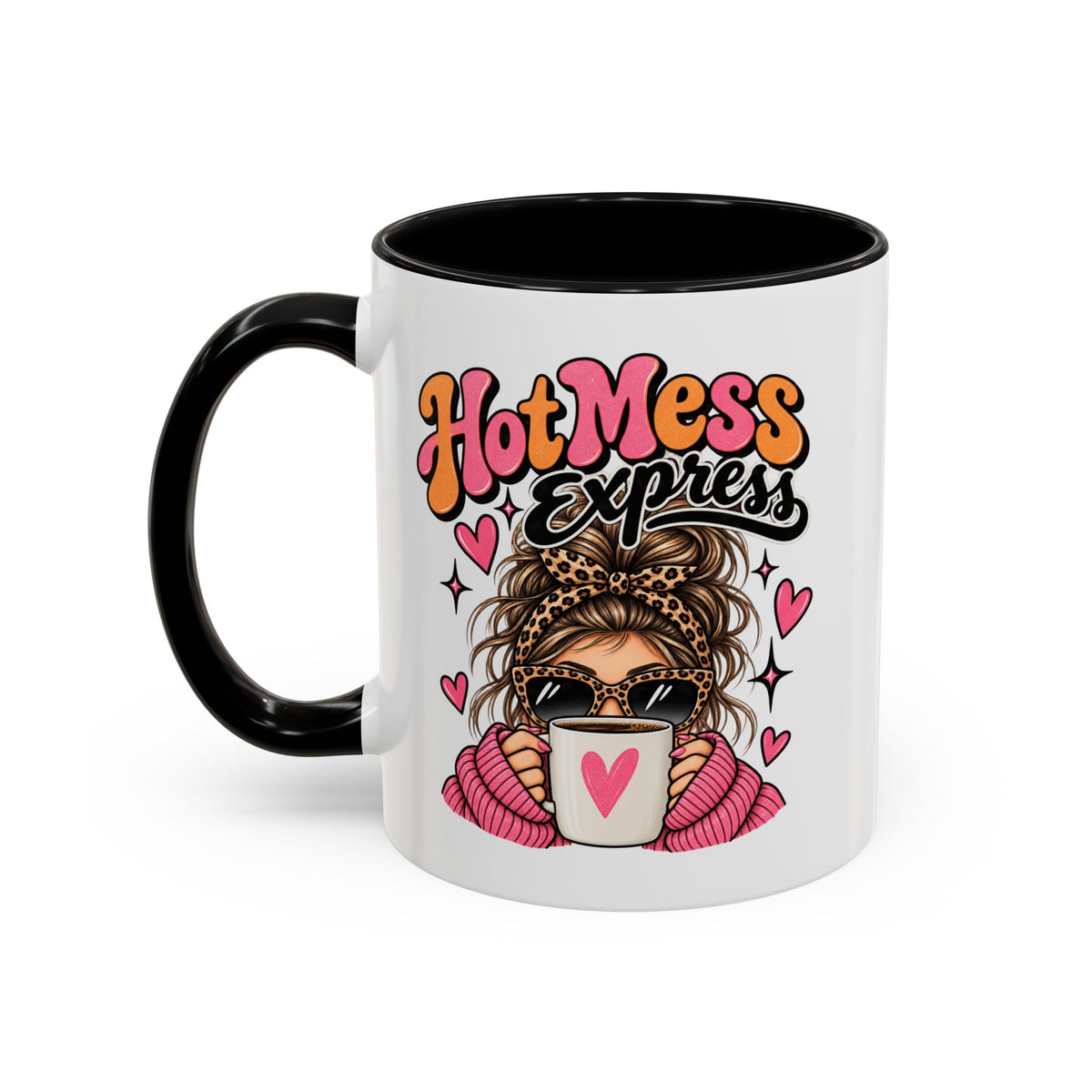 Hot Mess Express Coffee Mug — Funny Retro Girl Coffee Cup (11/15oz)