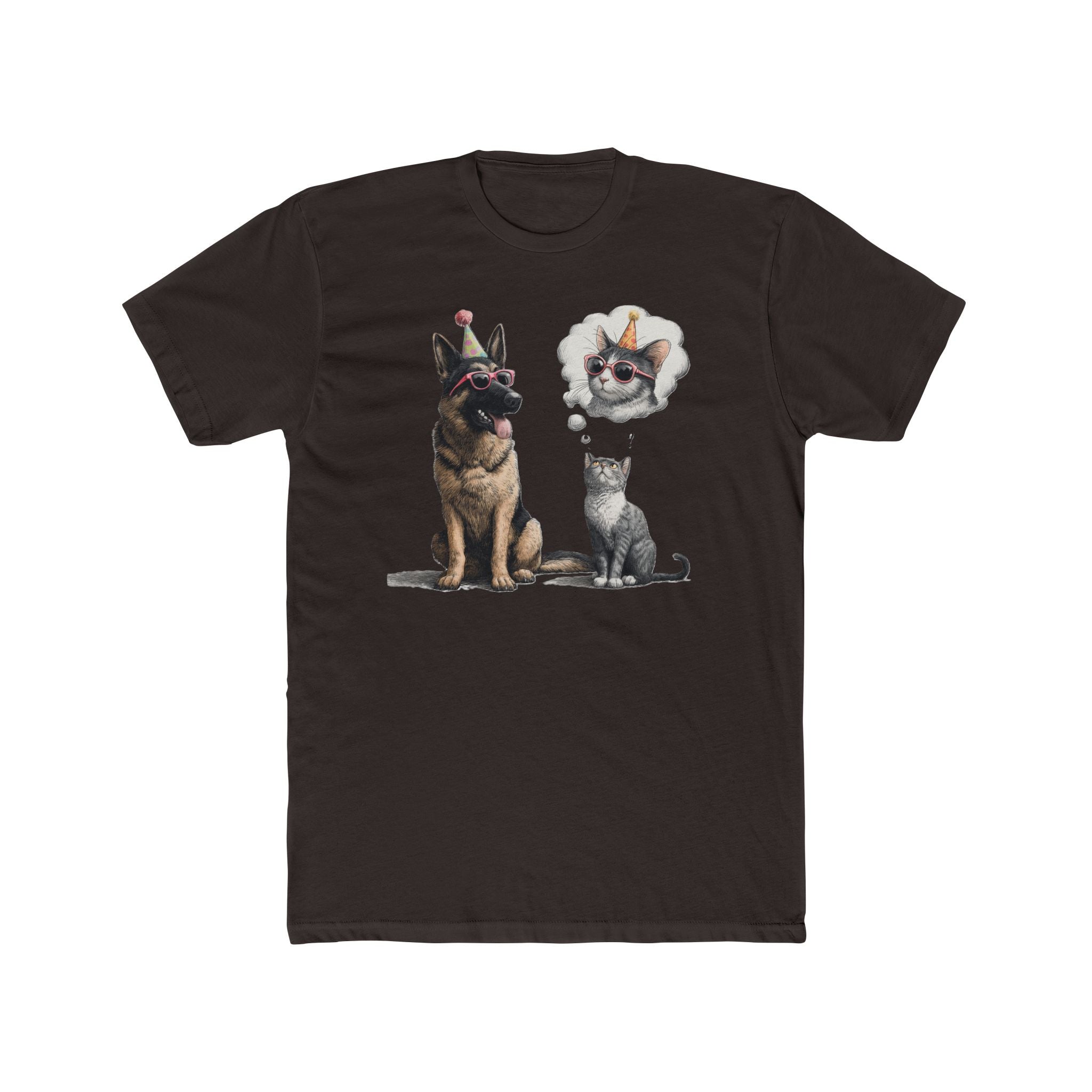 Dog and Cat Tee — Thought Bubble German Shephard Design