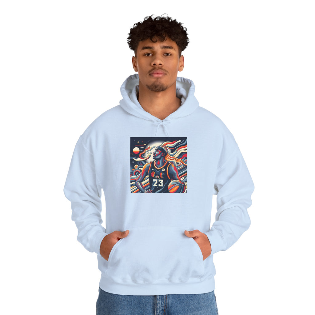 Basketball Player Art Hoodie - Retro 23 Cosmic Court Graphic Sweatshirt