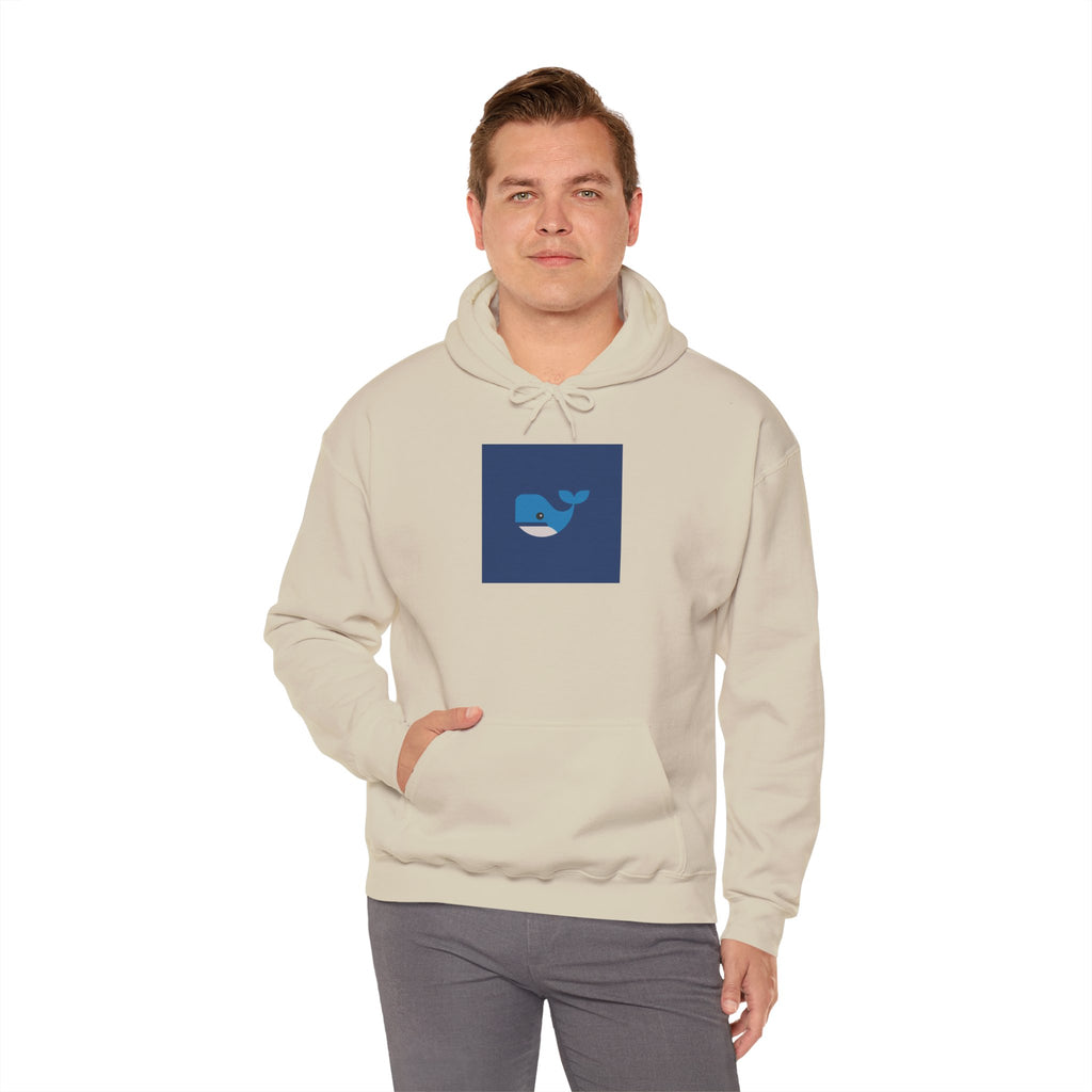 Blue Whale Graphic Hoodie — Cute Minimal Ocean Whale Pullover