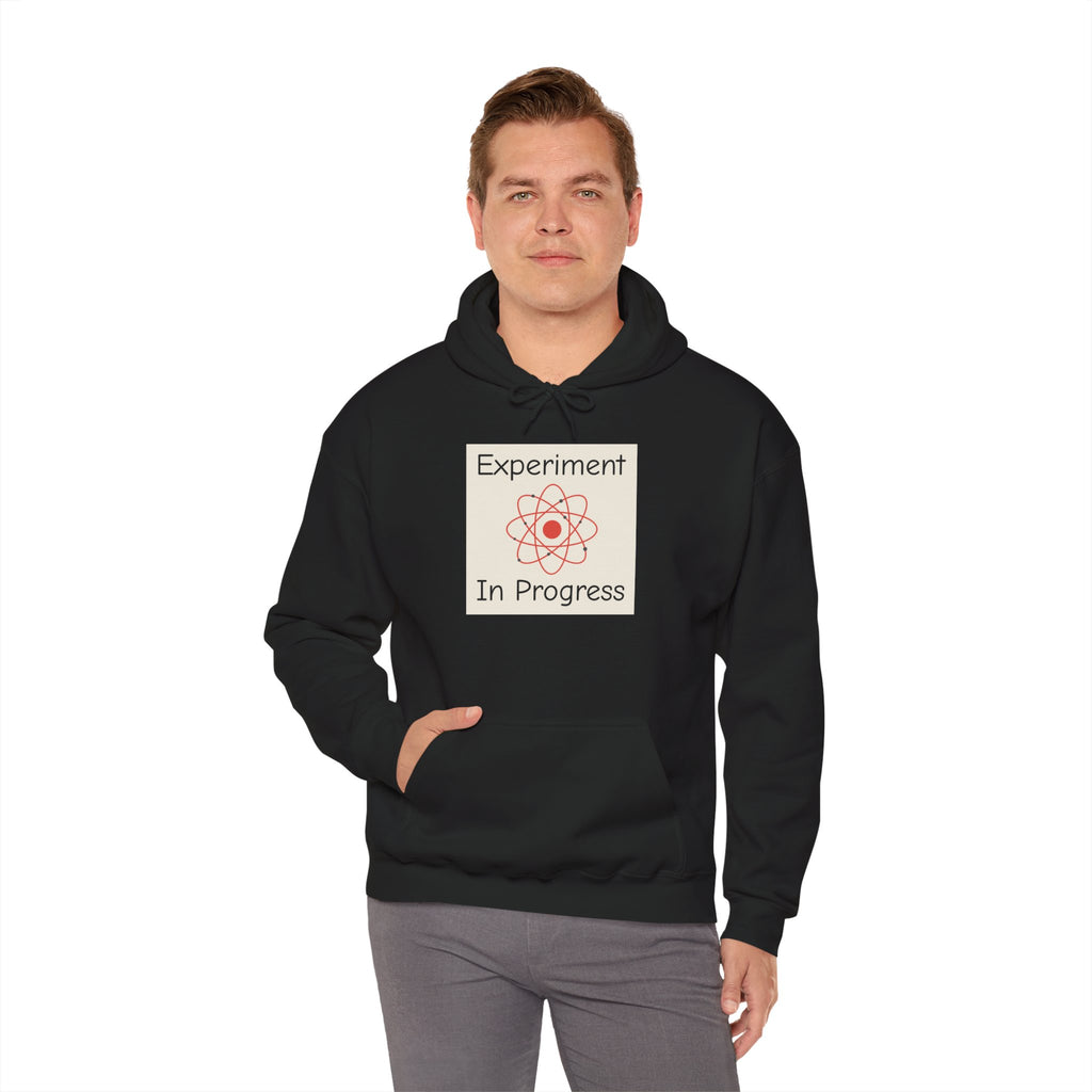 Experiment In Progress Hoodie — Science Atom Graphic Pullover
