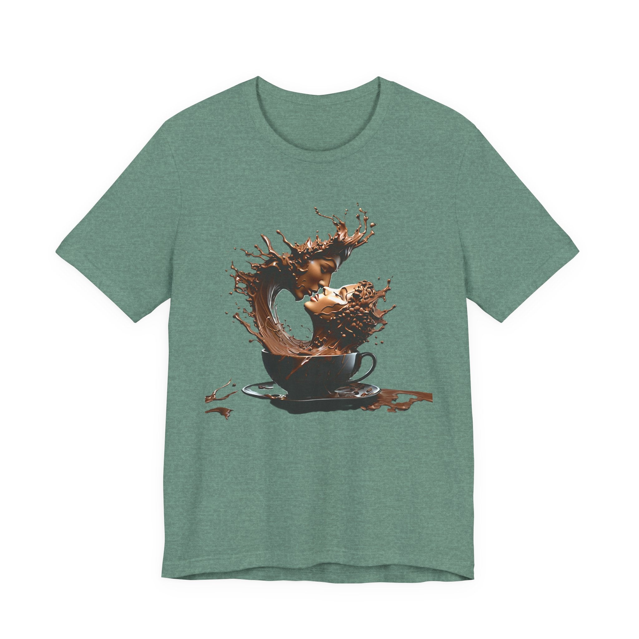 Coffee Splash Tee — Artistic Coffee Cup Wave Graphic T-Shirt