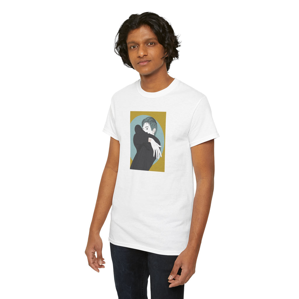 Graphic Tee — Embrace Illustration Shirt (Minimalist Hug Art)