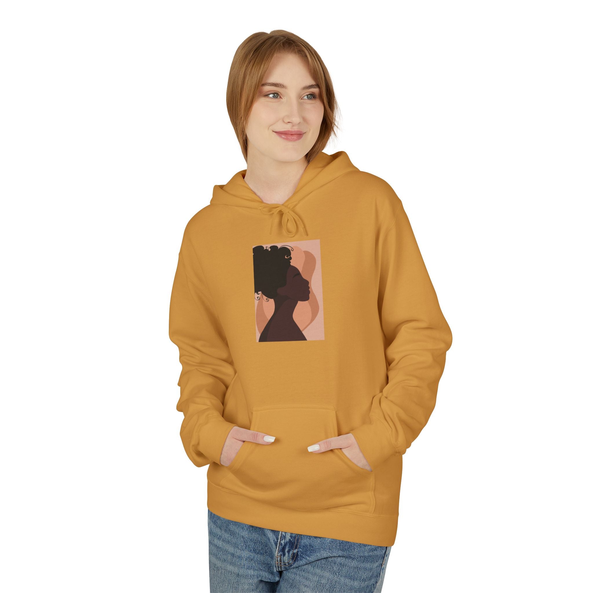 Minimalist Abstract Portrait Hoodie — Afrocentric Silhouette Graphic