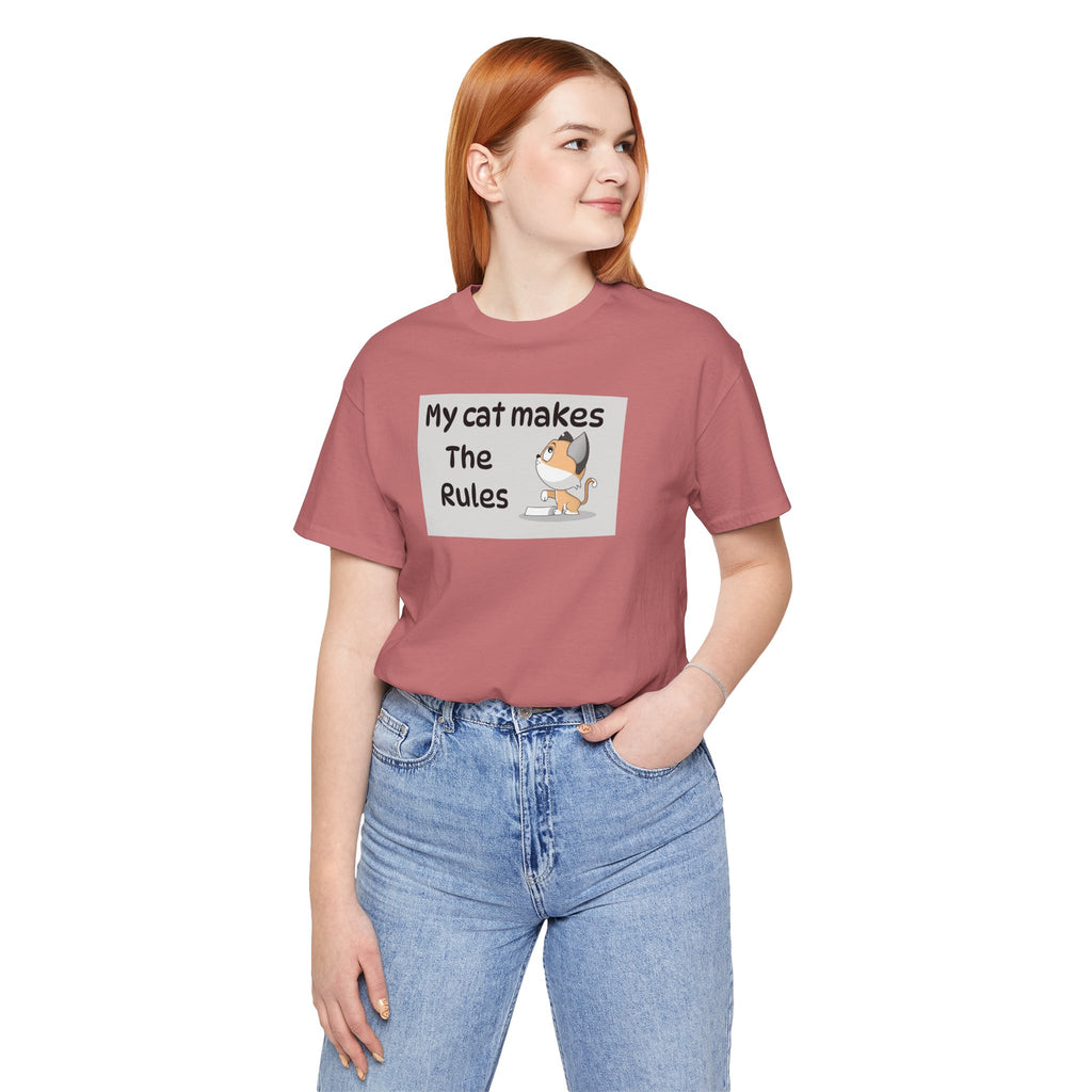 Cat Makes The Rules T-Shirt — Funny Cute Cat Graphic Tee for Cat Lovers