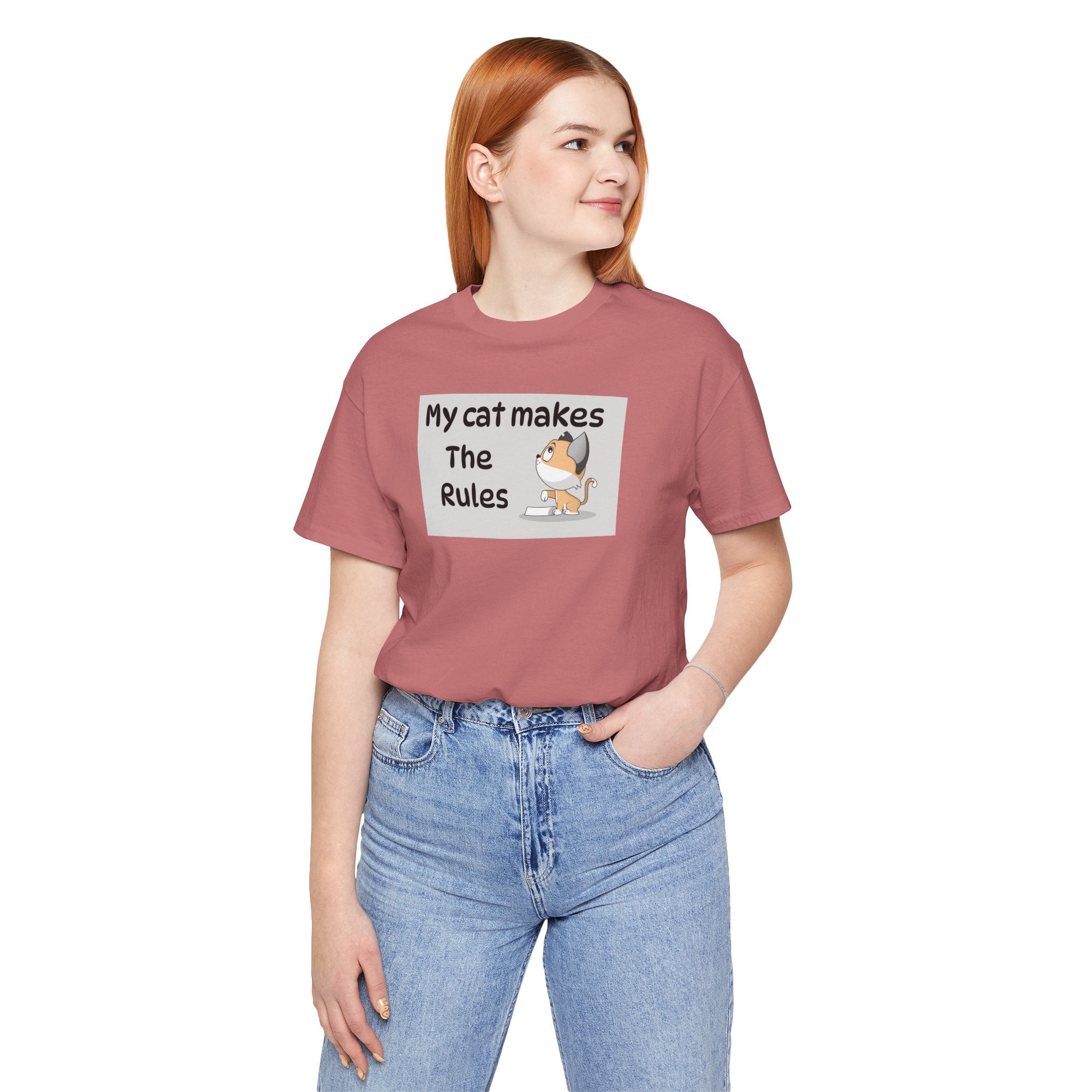 Cat Makes The Rules T-Shirt — Funny Cute Cat Graphic Tee for Cat Lovers