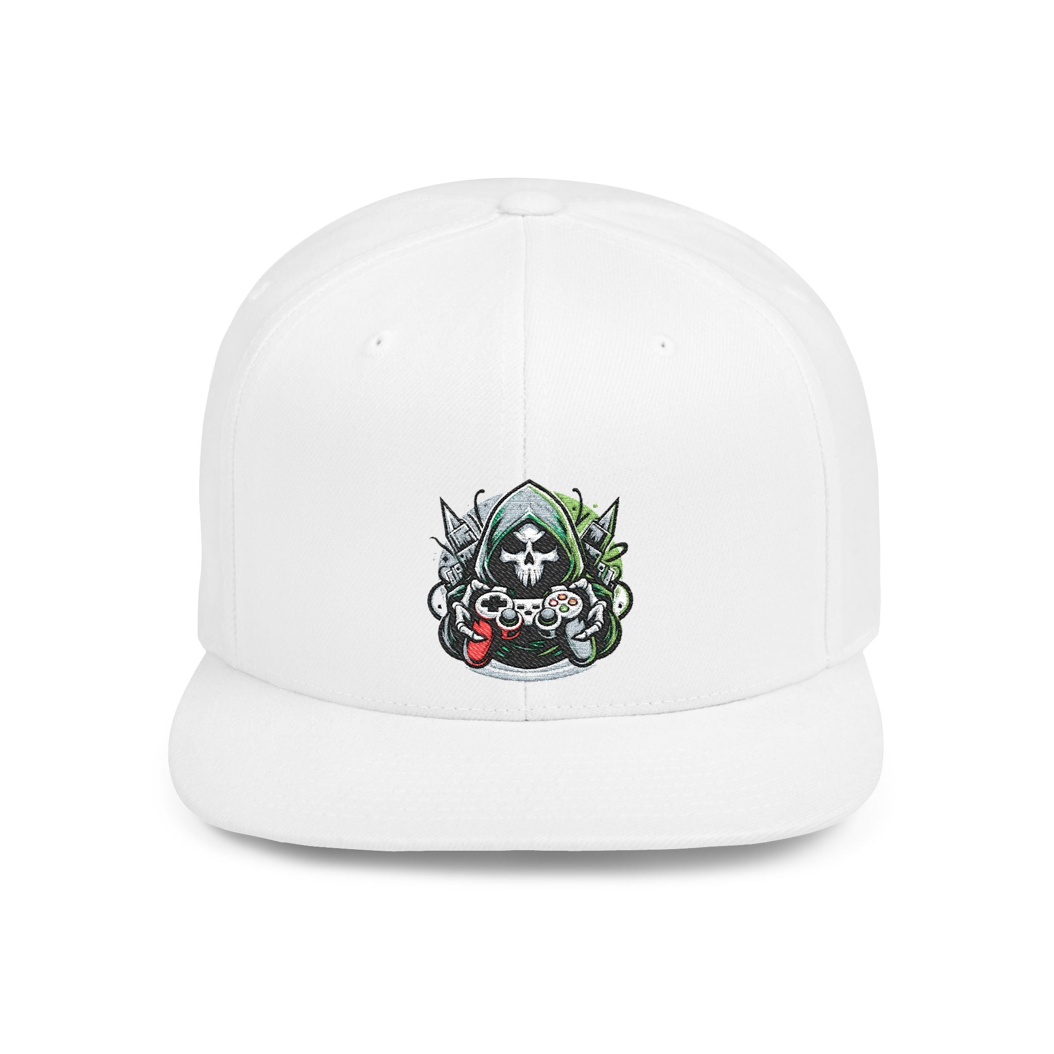Embroidered Grim Reaper Gamer Snapback Hat
