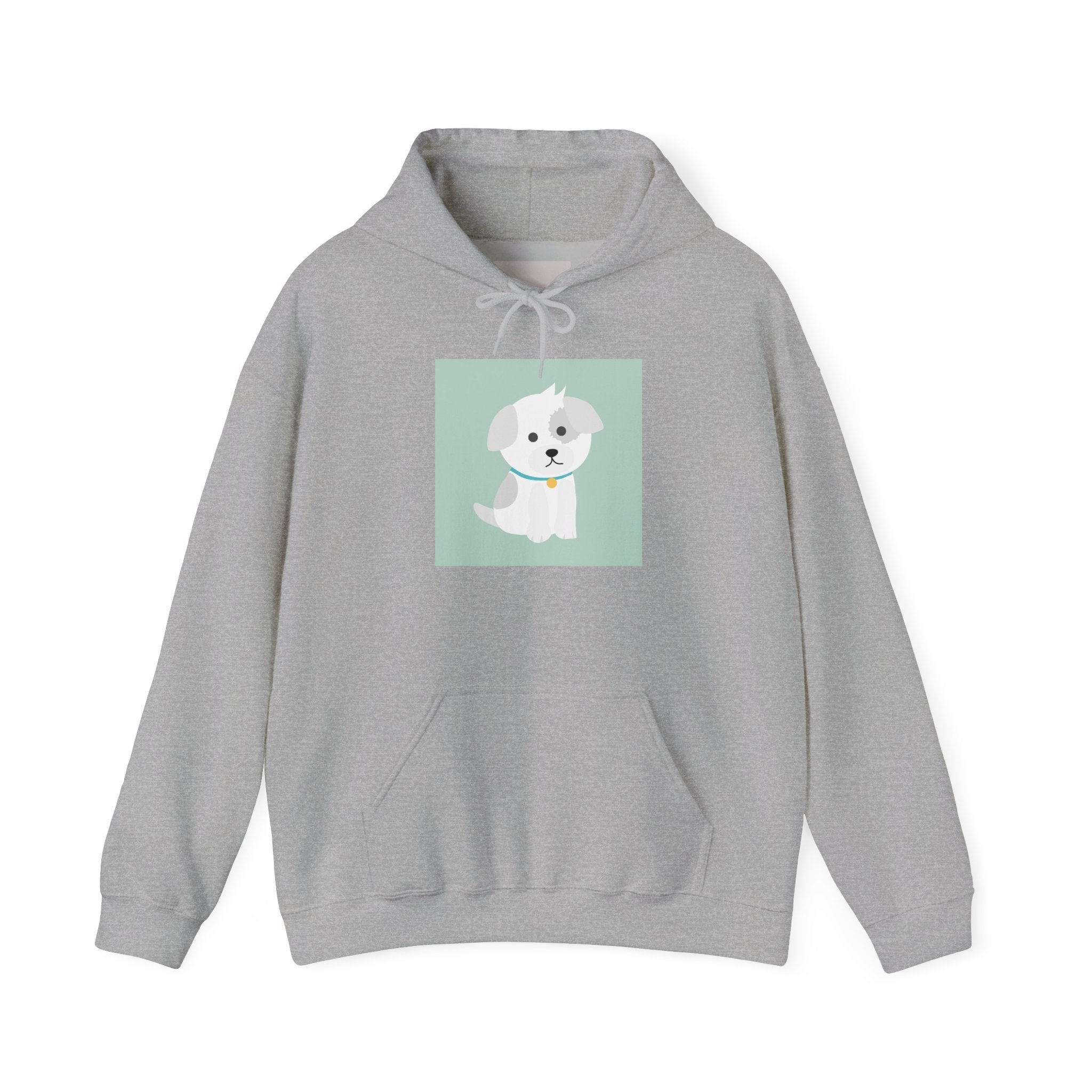 Cute White Puppy Hoodie – Cute Dog Cartoon Sweatshirt for Pet Lovers