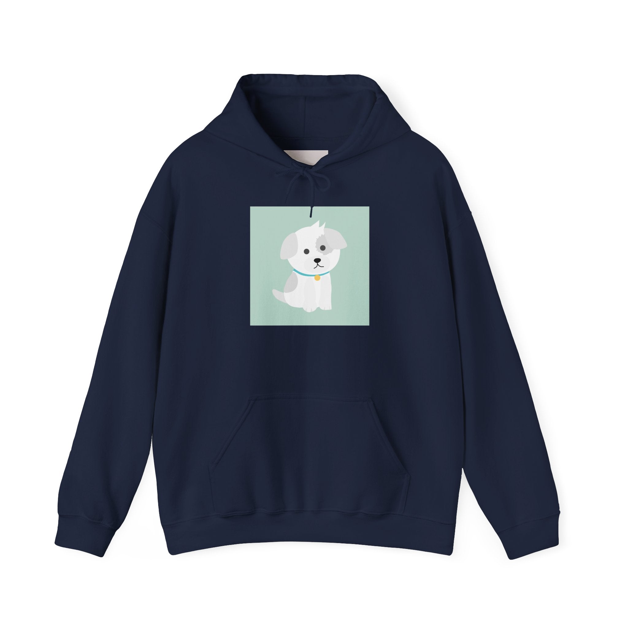 Cute White Puppy Hoodie – Cute Dog Cartoon Sweatshirt for Pet Lovers