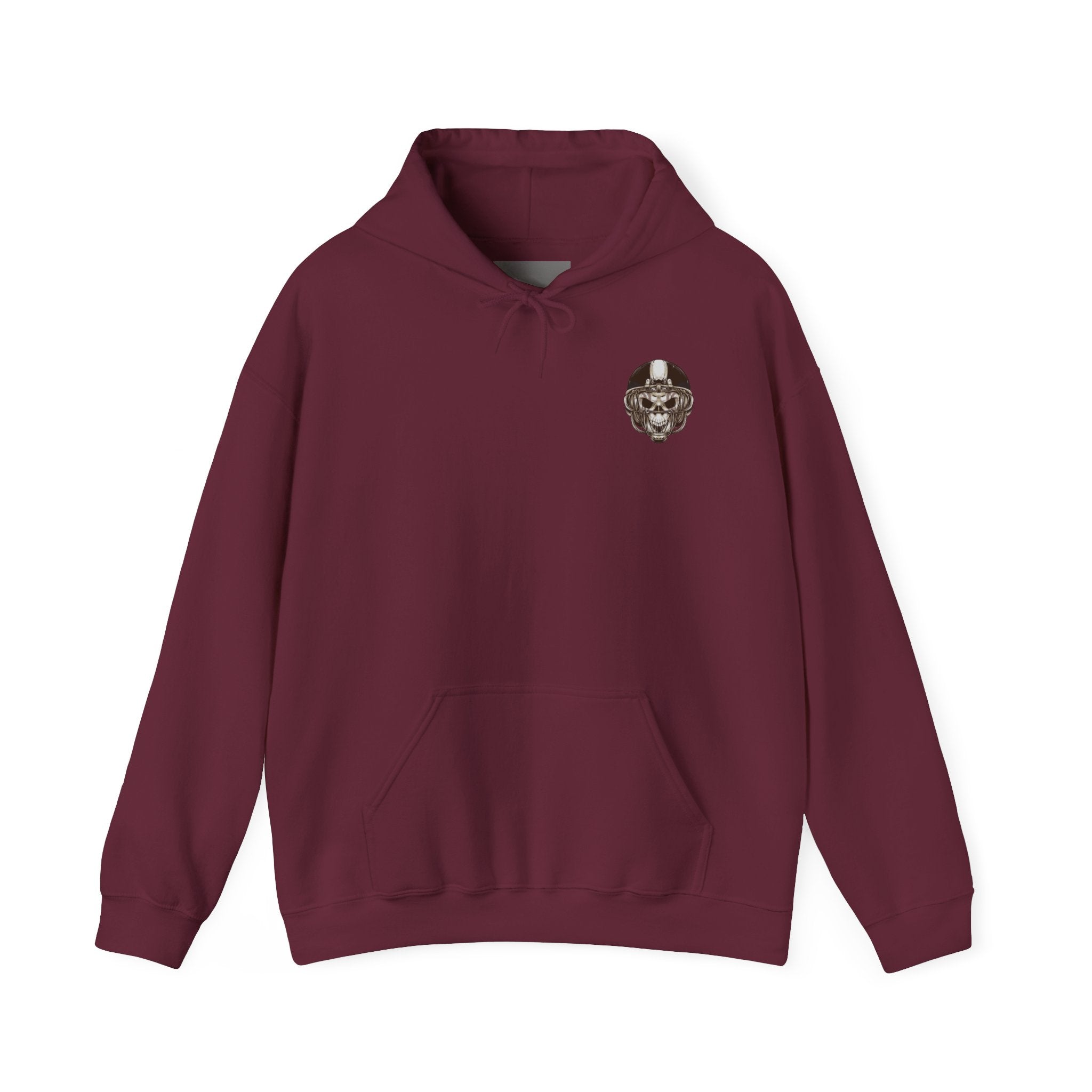 Skull Helmet Hoodie — Gothic Football Skull Graphic Pullover