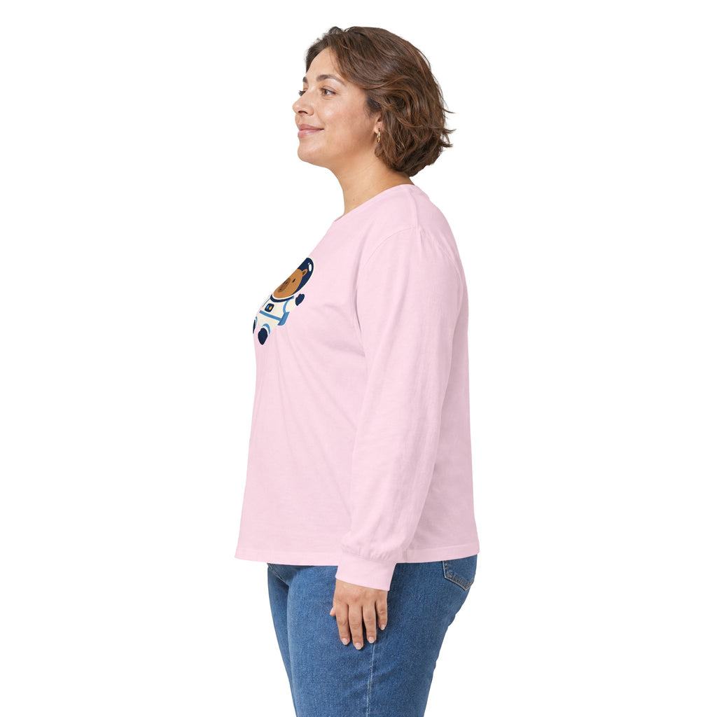 Astronaut Capybara Long Sleeve Tee — Cute Space Explorer Kids' Shirt