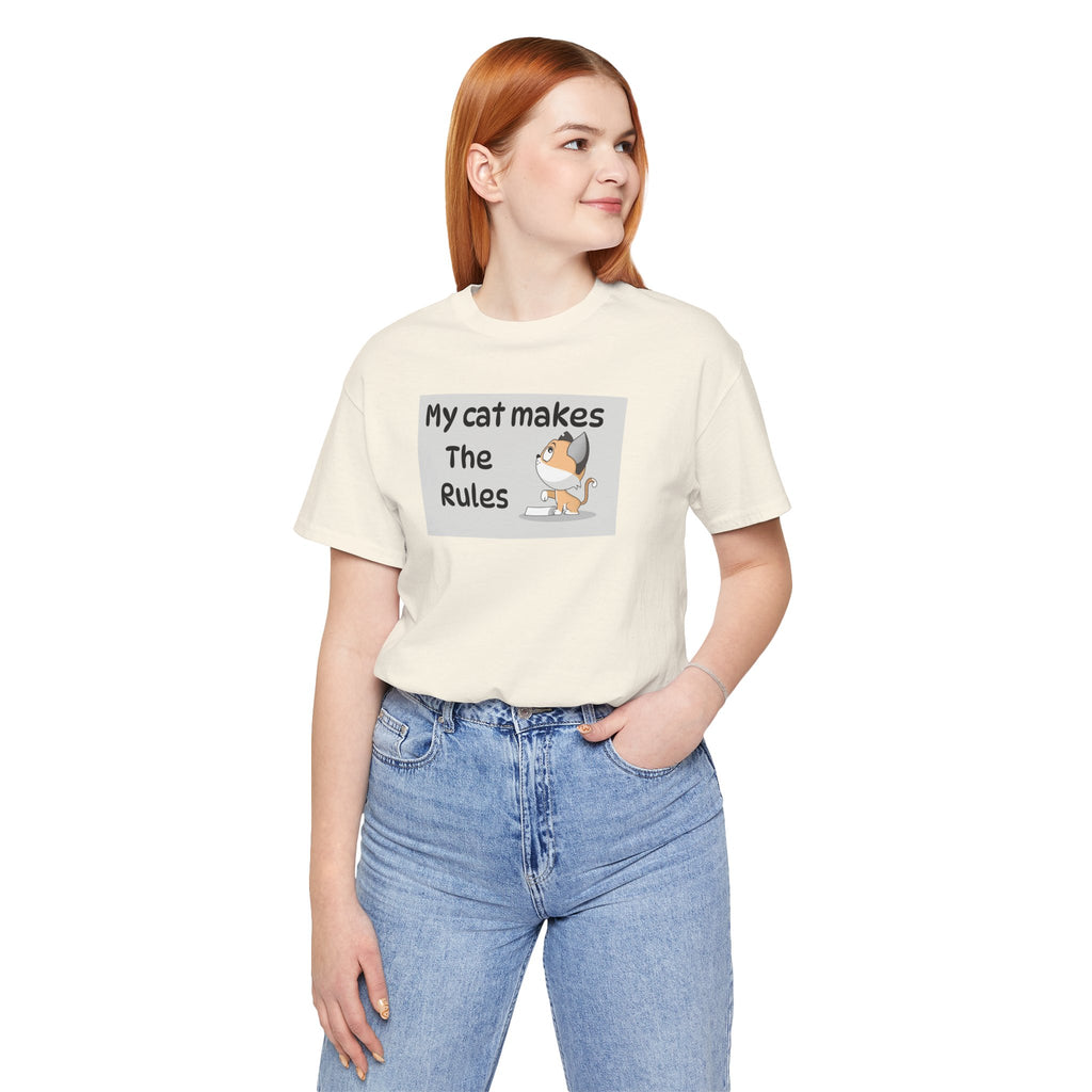 Cat Makes The Rules T-Shirt — Funny Cute Cat Graphic Tee for Cat Lovers