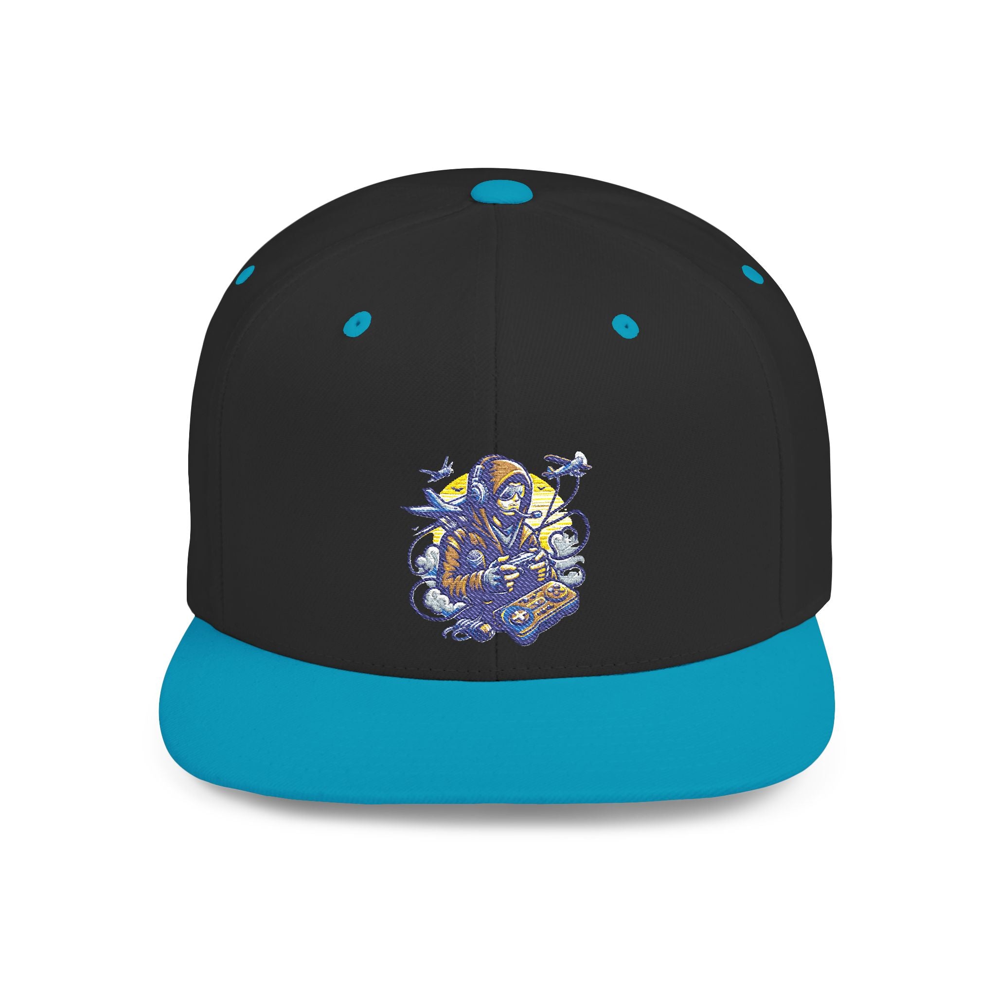 Gamer Embroidered Snapback Hat - Flat Bill