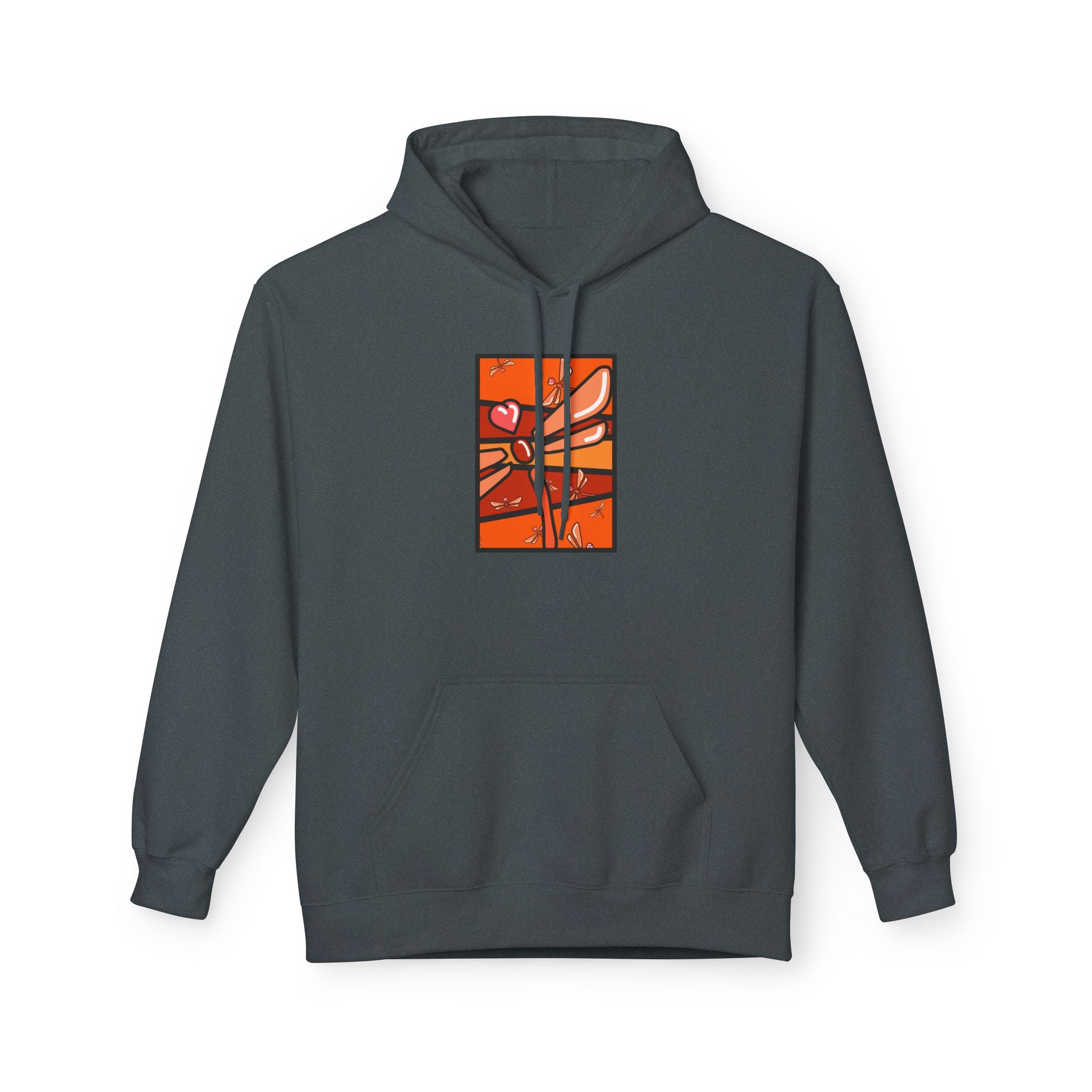 Abstract Heart Branch Hoodie — Autumn Floral Graphic Pullover