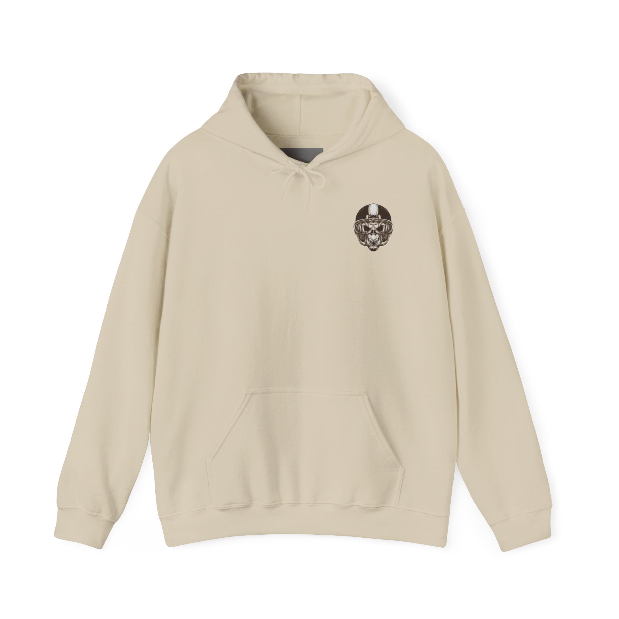 Skull Helmet Hoodie — Gothic Football Skull Graphic Pullover
