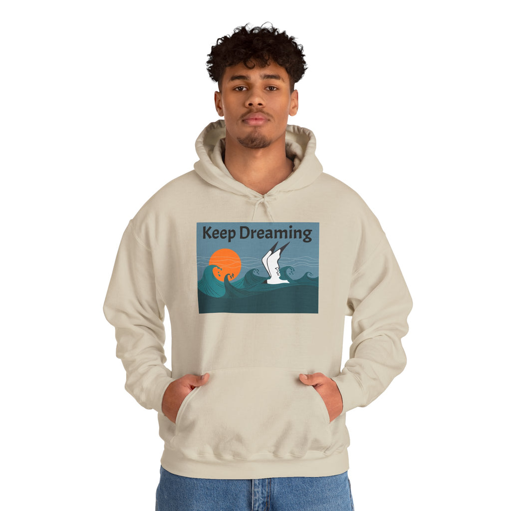 Keep Dreaming Hoodie — Seagull Sunset Graphic Pullover