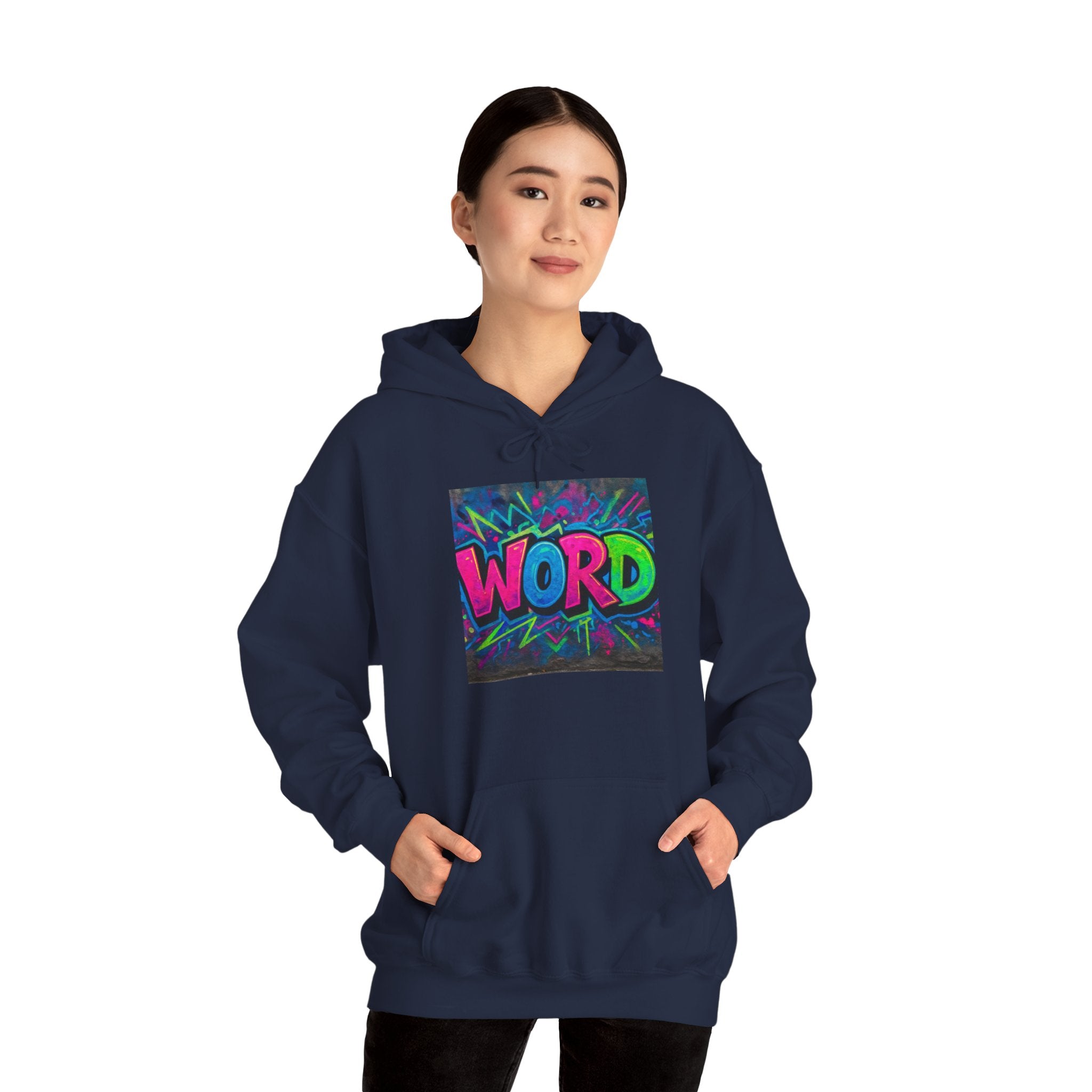 Graffiti 'WORD' Hoodie — Neon Street Art Pullover