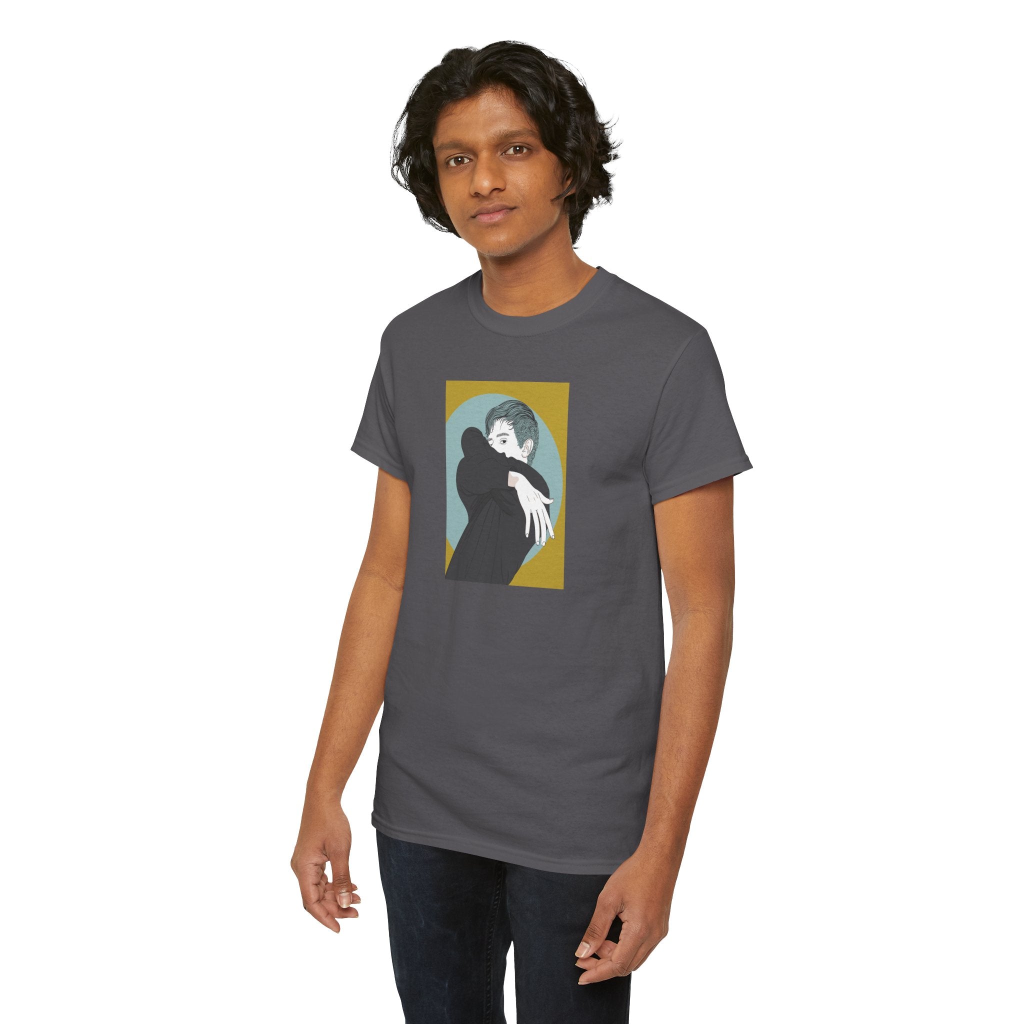 Graphic Tee — Embrace Illustration Shirt (Minimalist Hug Art)