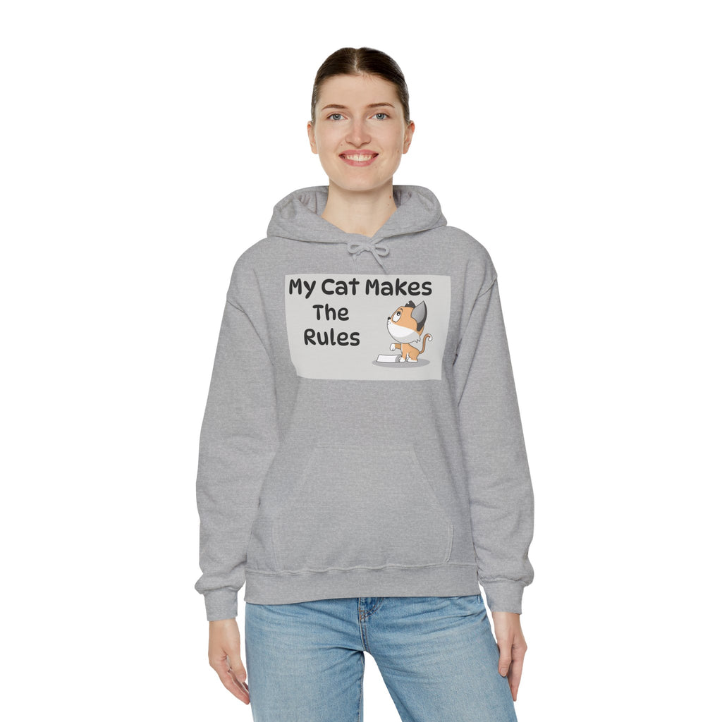 Cat Rules Hoodie — "My Cat Makes The Rules" Cute Cat Lover Pullover