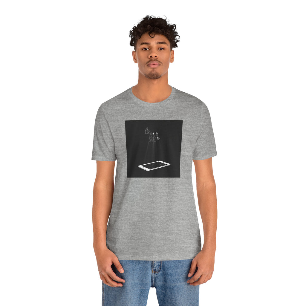 T-Shirt — Minimalist Phone Abduction Illustration Tee