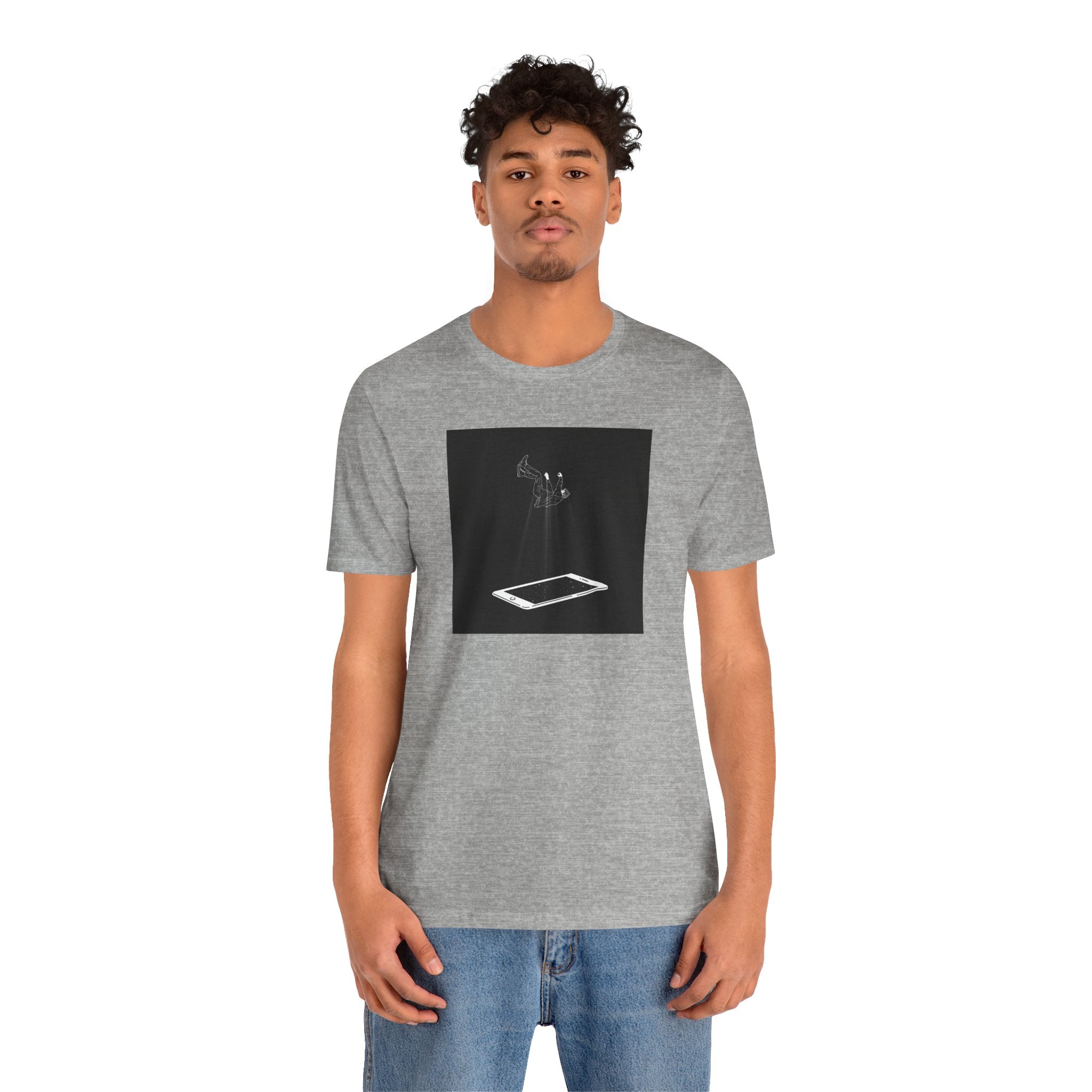 T-Shirt — Minimalist Phone Abduction Illustration Tee