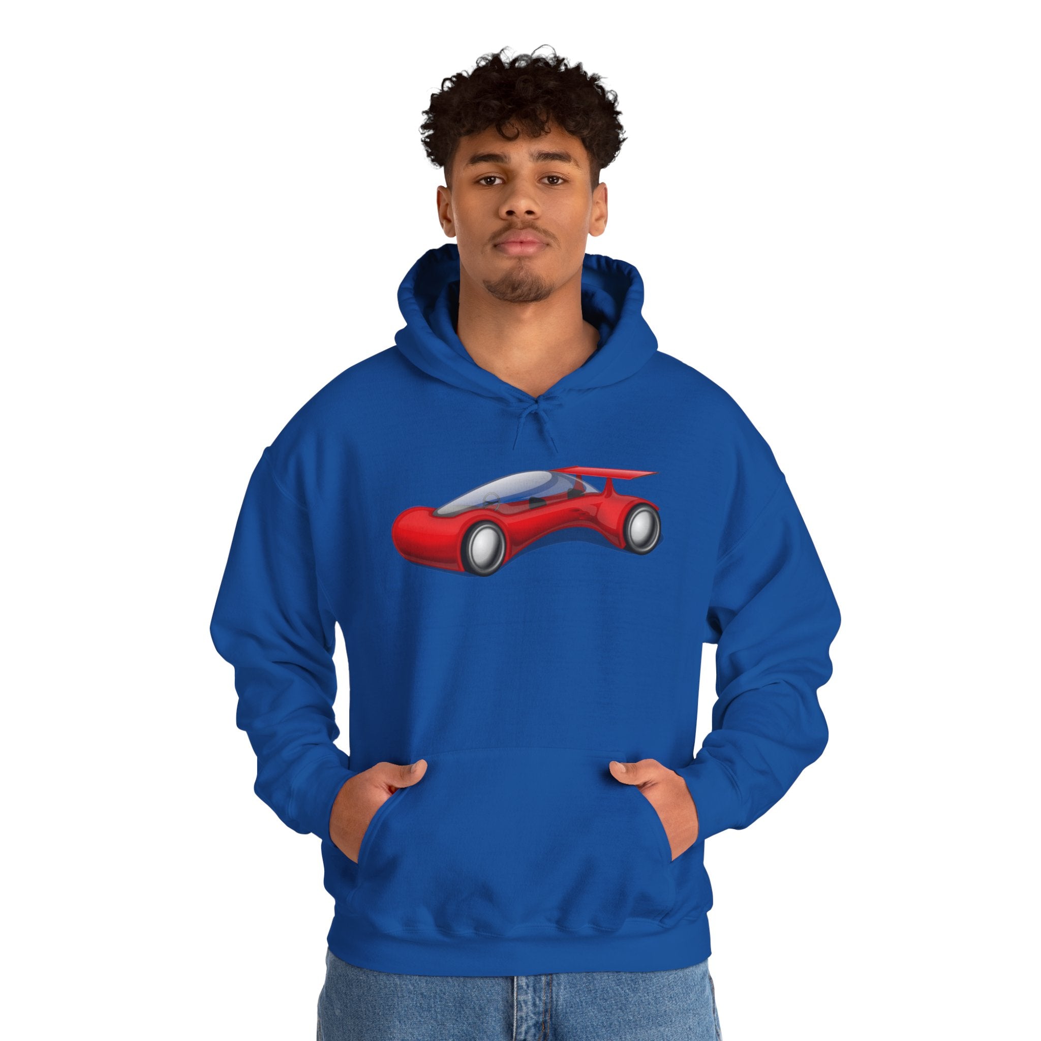 Red Racecar Hoodie — Retro Sports Car Graphic Pullover