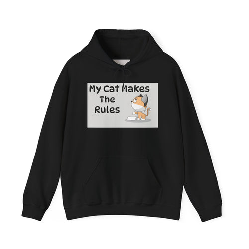 Cat Rules Hoodie — "My Cat Makes The Rules" Cute Cat Lover Pullover