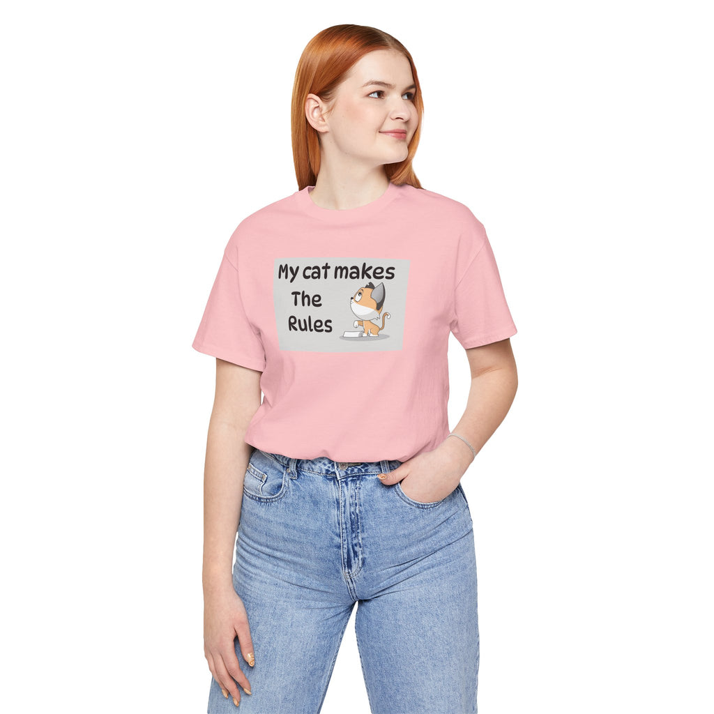 Cat Makes The Rules T-Shirt — Funny Cute Cat Graphic Tee for Cat Lovers
