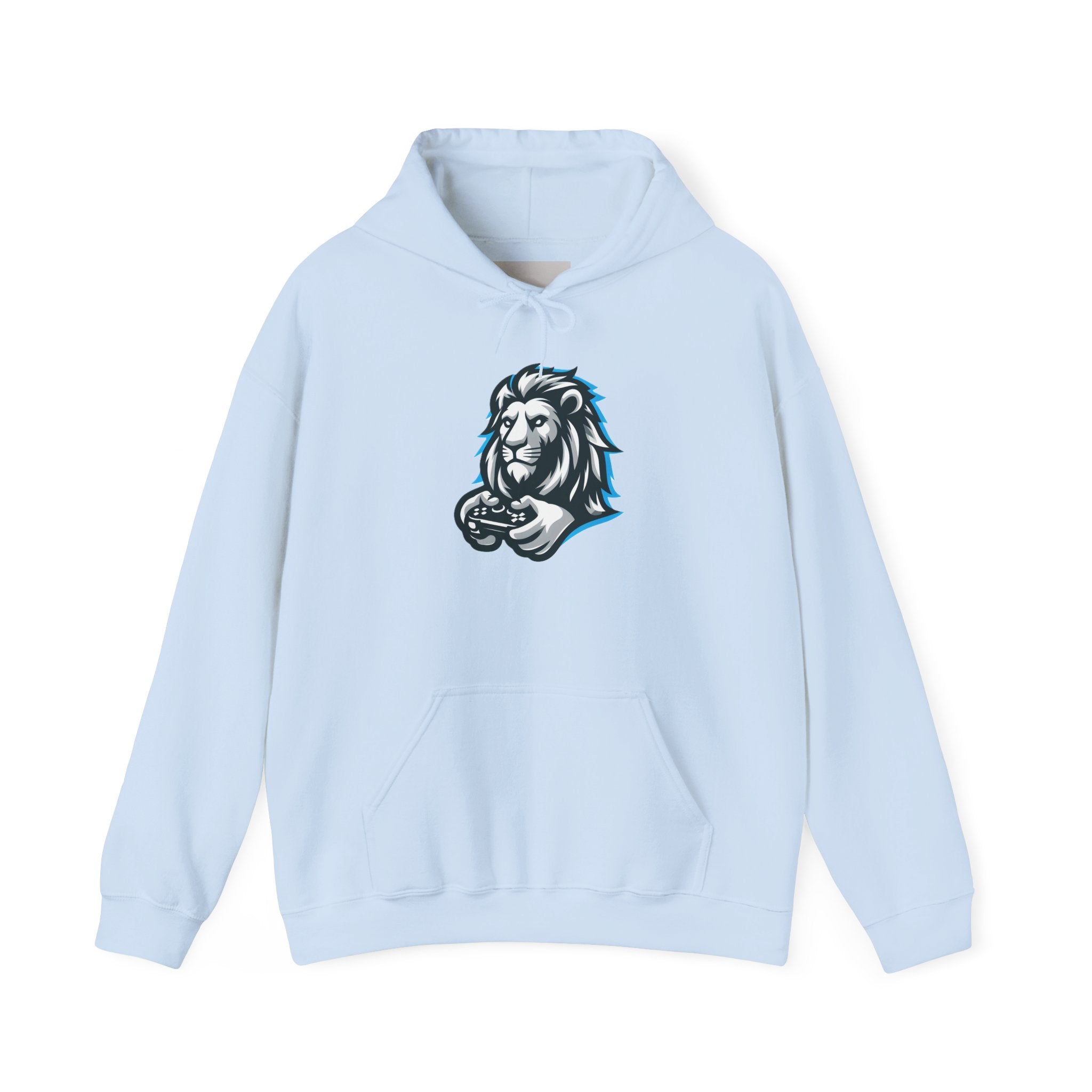 Lion Gamer Hoodie — Retro Gaming Lion Graphic Sweatshirt