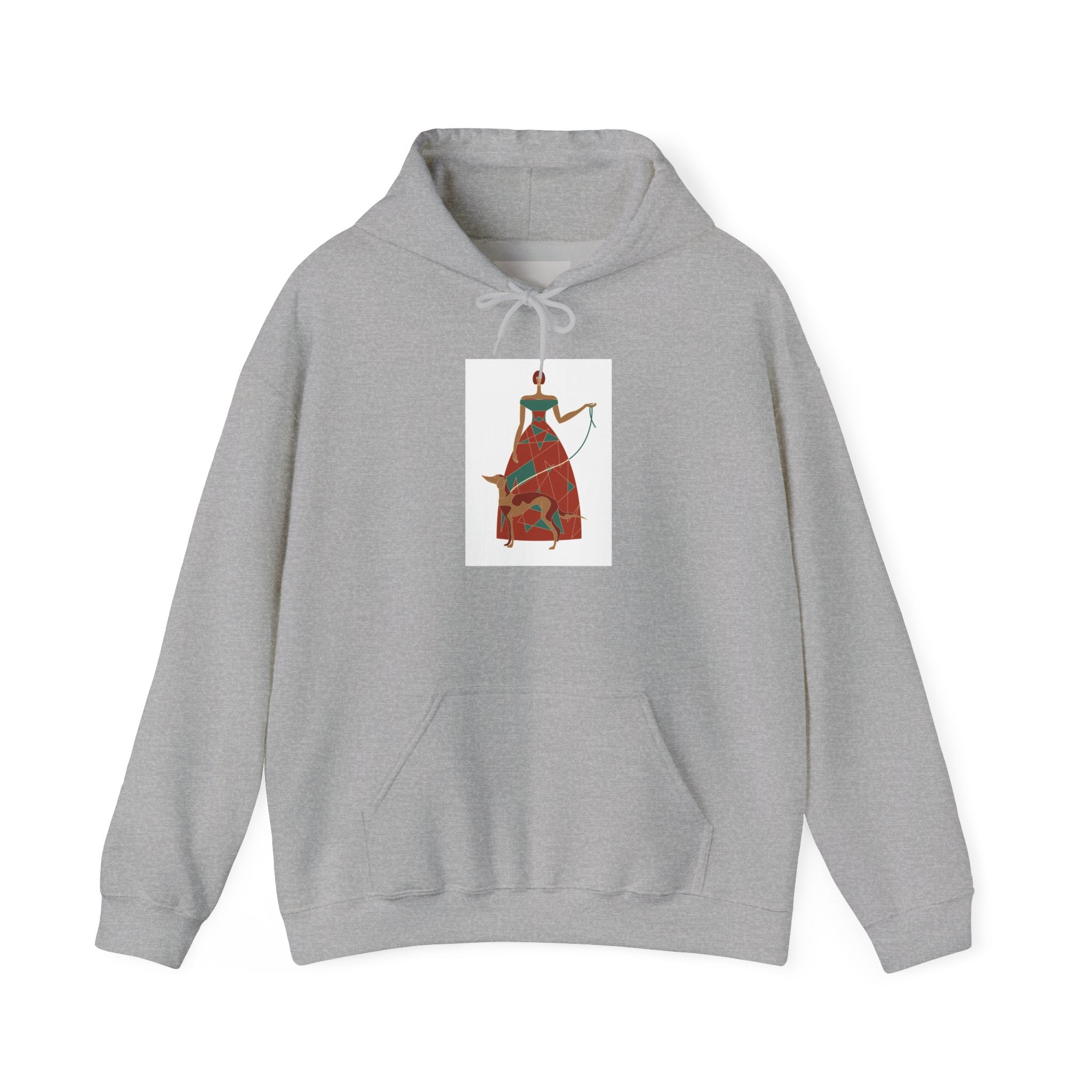 Folk Art Archer Hoodie — Vintage Red Archer Illustration Sweatshirt