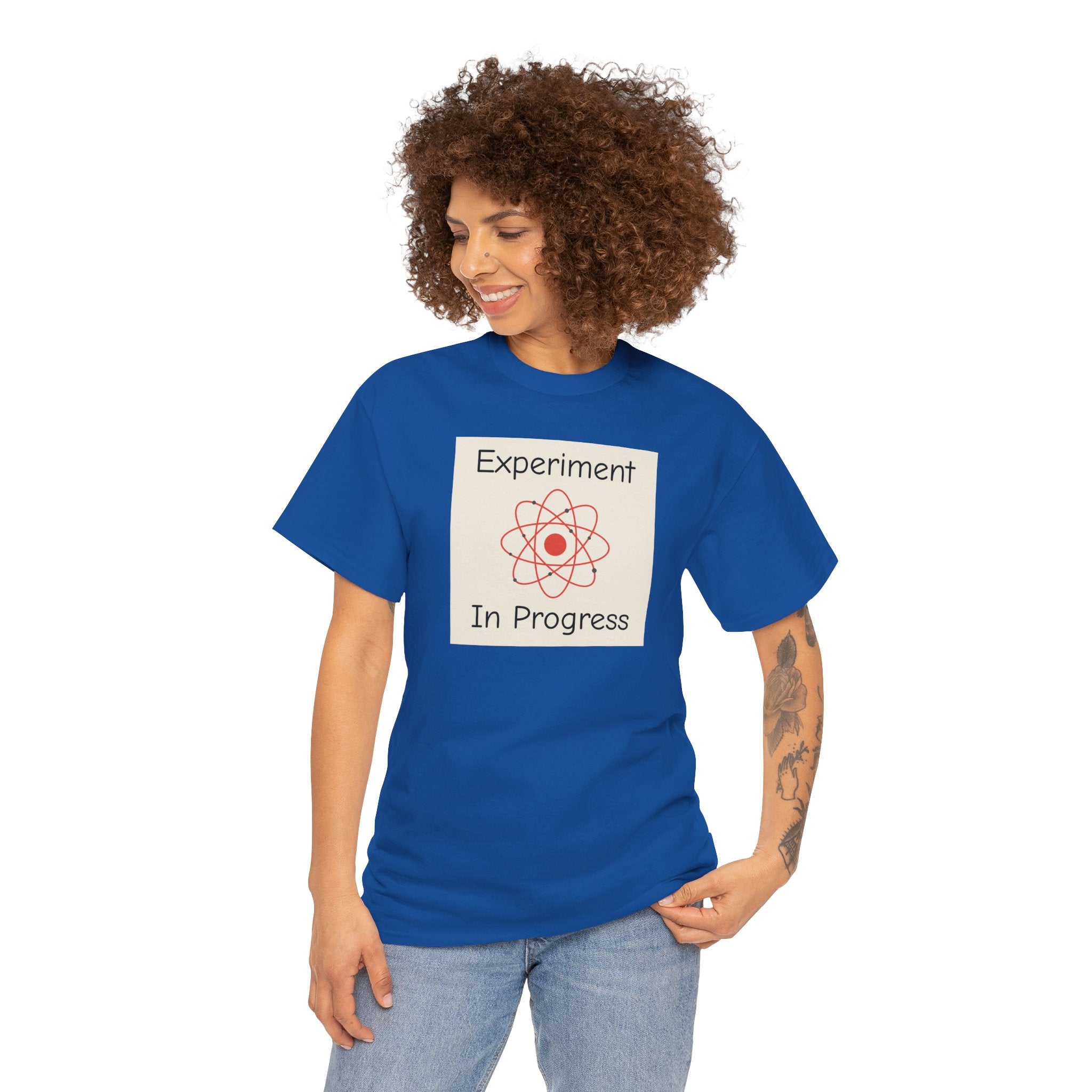 Science Graphic Tee - "Experiment In Progress" Retro Atom Design