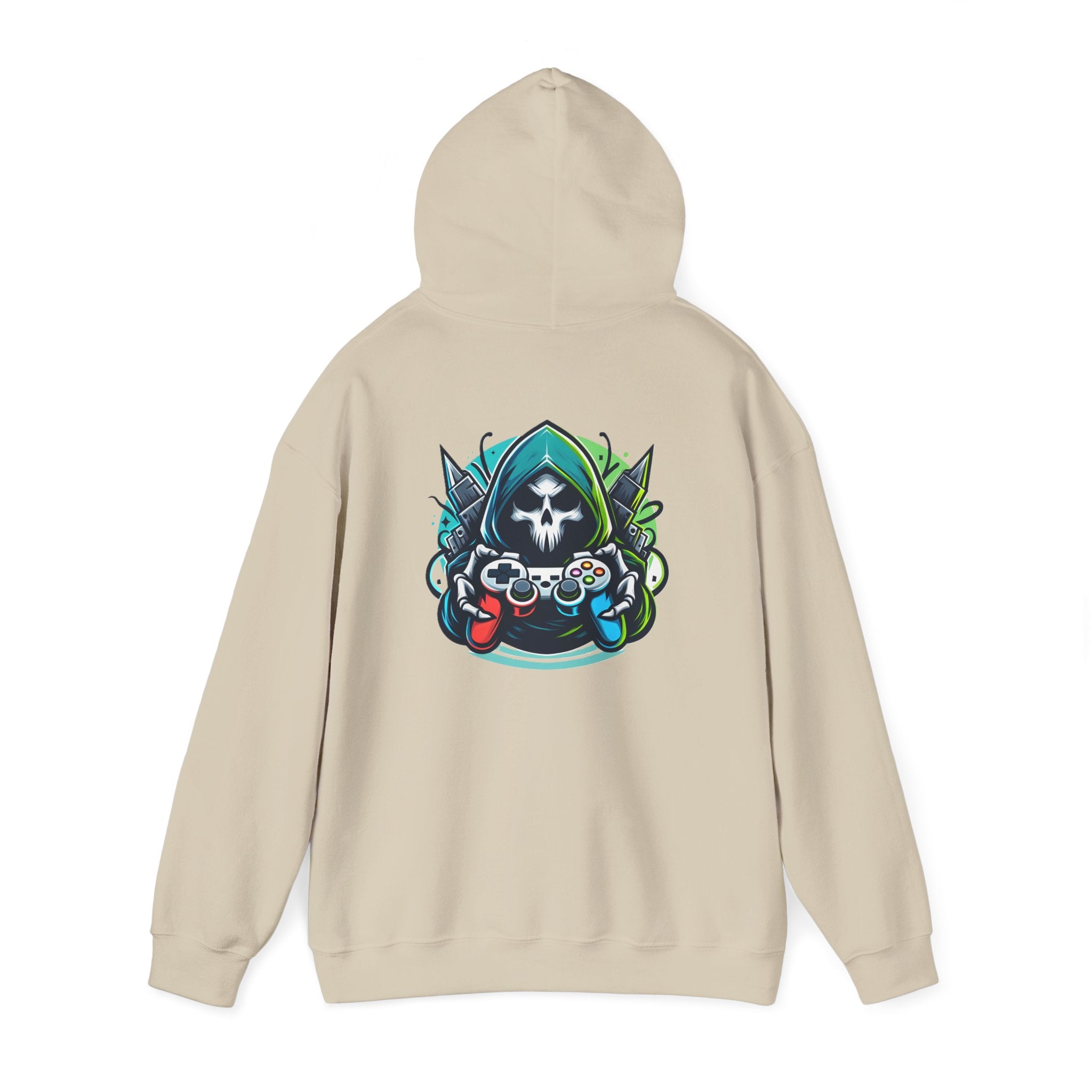 Gamer Grim Reaper Hoodie – Neon Controller Gaming Pullover