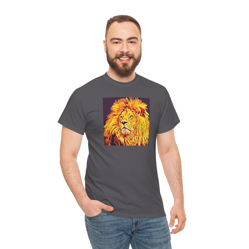 Lion Portrait T-Shirt — Vibrant Pop Art Lion Graphic Tee