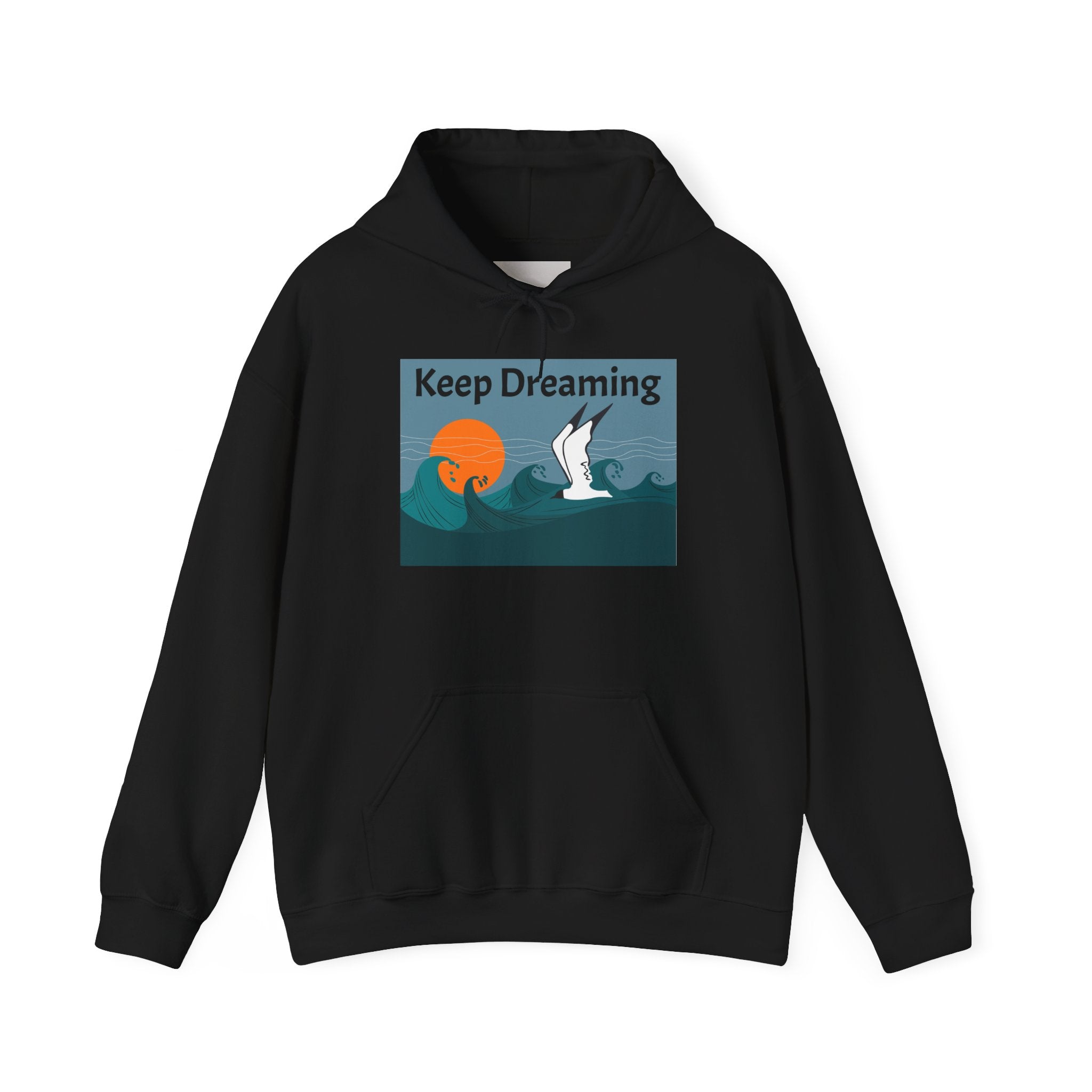 Keep Dreaming Hoodie — Seagull Sunset Graphic Pullover