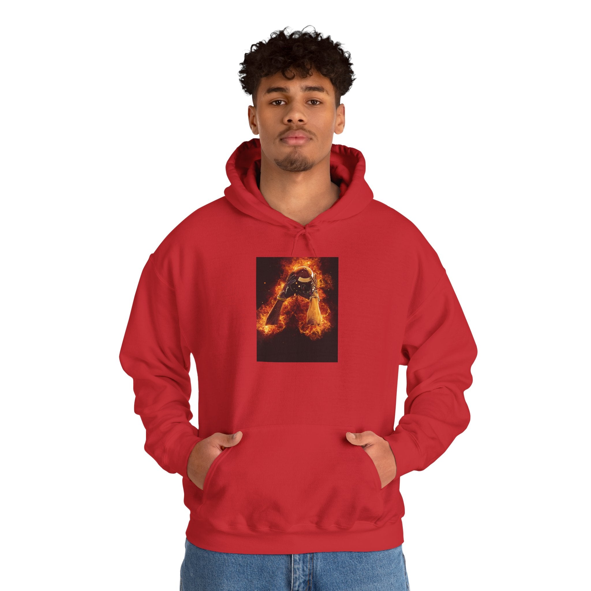 Flaming Football Hoodie — Fiery Football Pullover