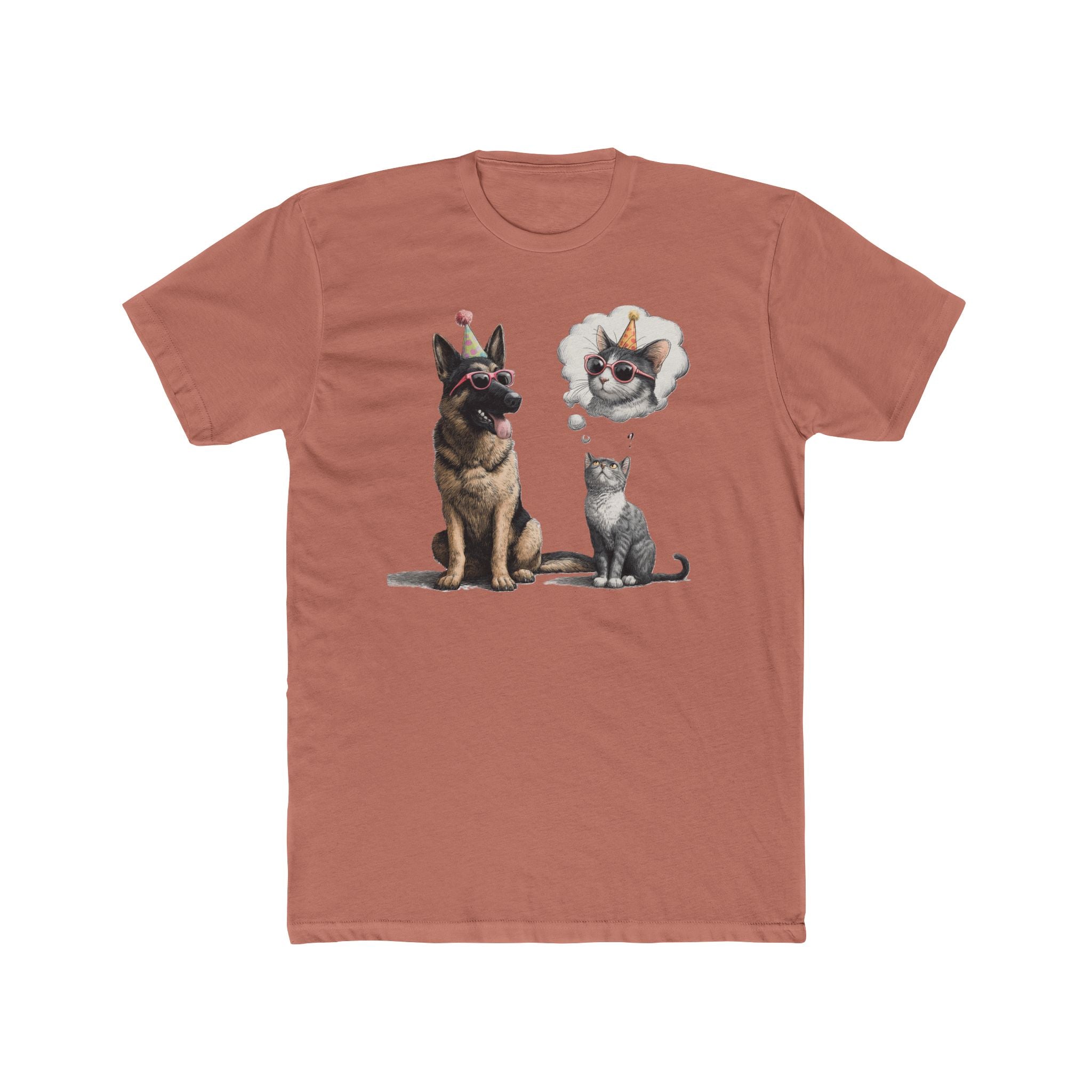 Dog and Cat Tee — Thought Bubble German Shephard Design