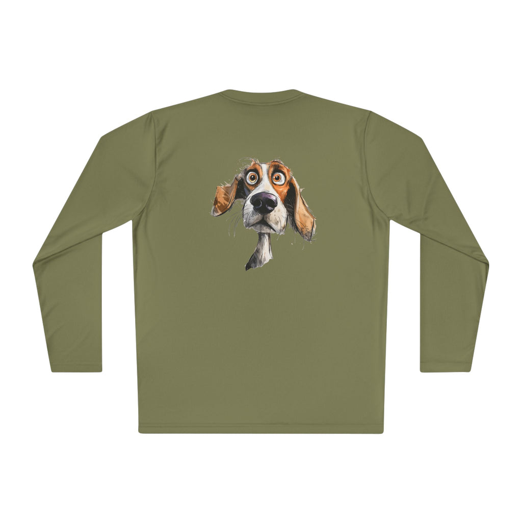 Basset Hound Face Long Sleeve Tee — Cute Cartoon Dog Graphic Shirt
